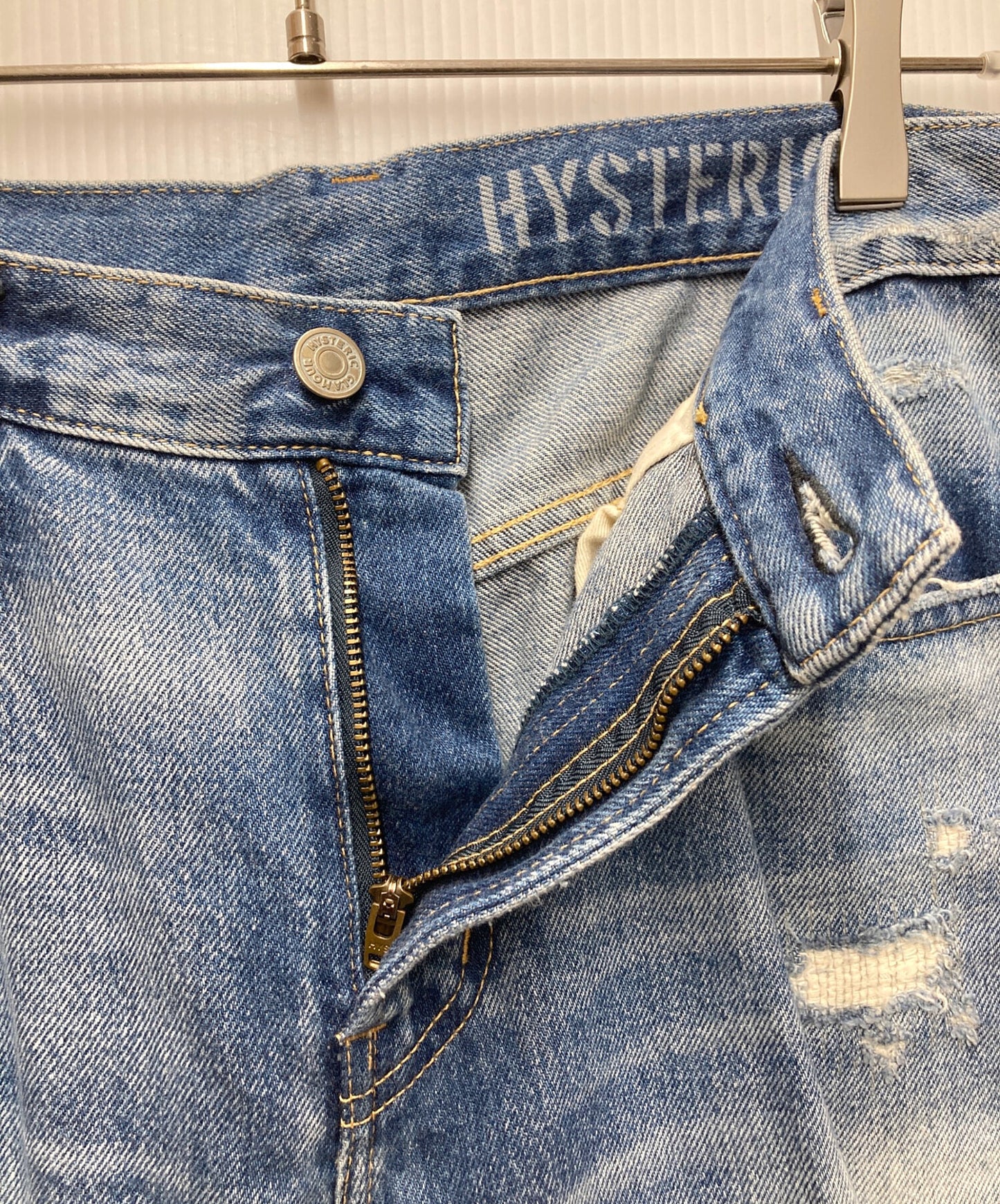[Pre-owned] Hysteric Glamour Damaged denim pants 02201AP09