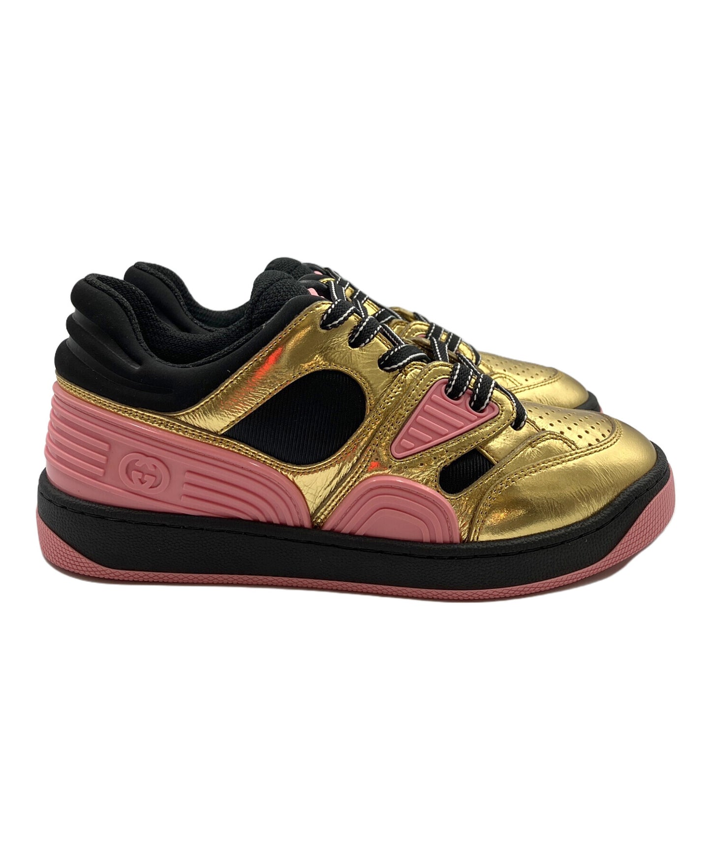 [Pre-owned] GUCCI BASKET LOW Leather Low Cut Sneakers 725905