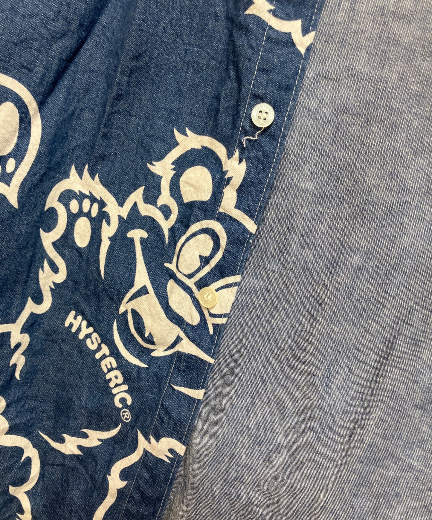 [Pre-owned] Hysteric Glamour FIRE BEAR pattern oversized denim shirt 01221AH04