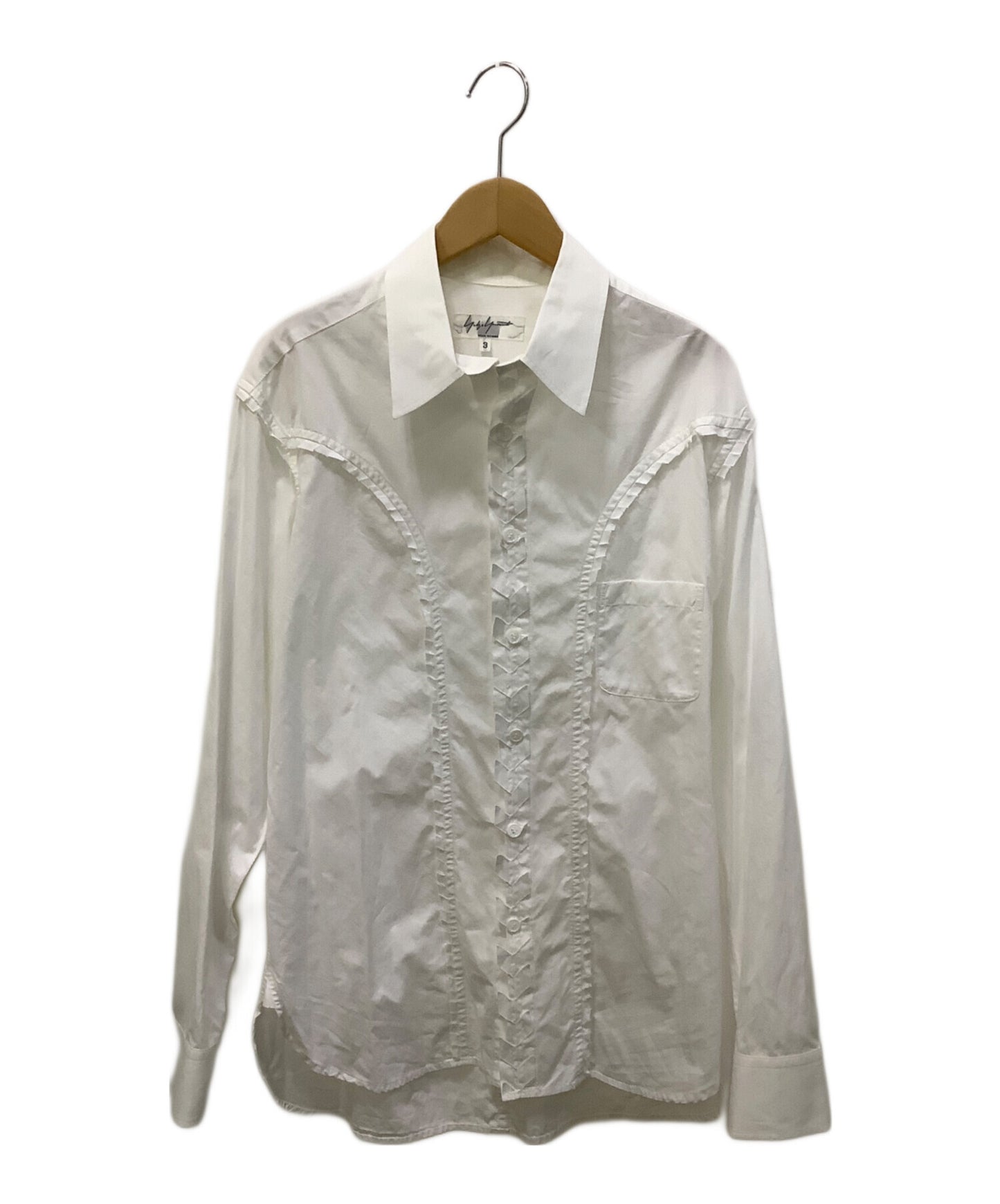 [Pre-owned] Yohji Yamamoto pour homme Ribbed Tsugihagi long-sleeved shirt HQ-B03-006