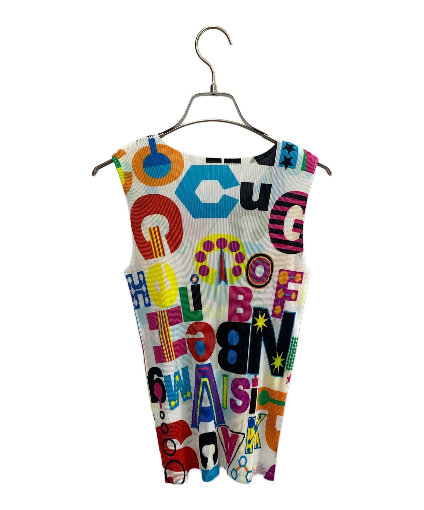 [Pre-owned] PLEATS PLEASE PLEATS PLEASE Pleated Tank Top Typographic Print Mist PP81FK391