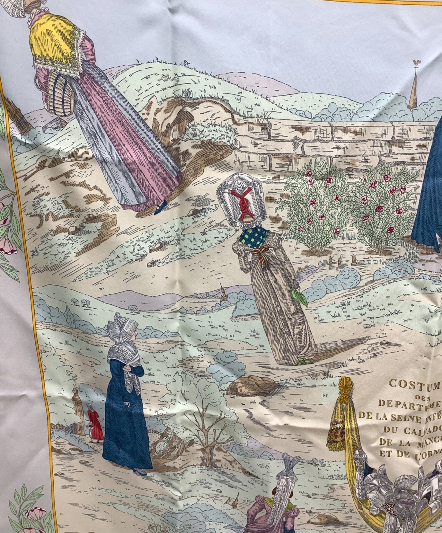 [Pre-owned] HERMES Silk scarf Carré 90, Normandy folk costume