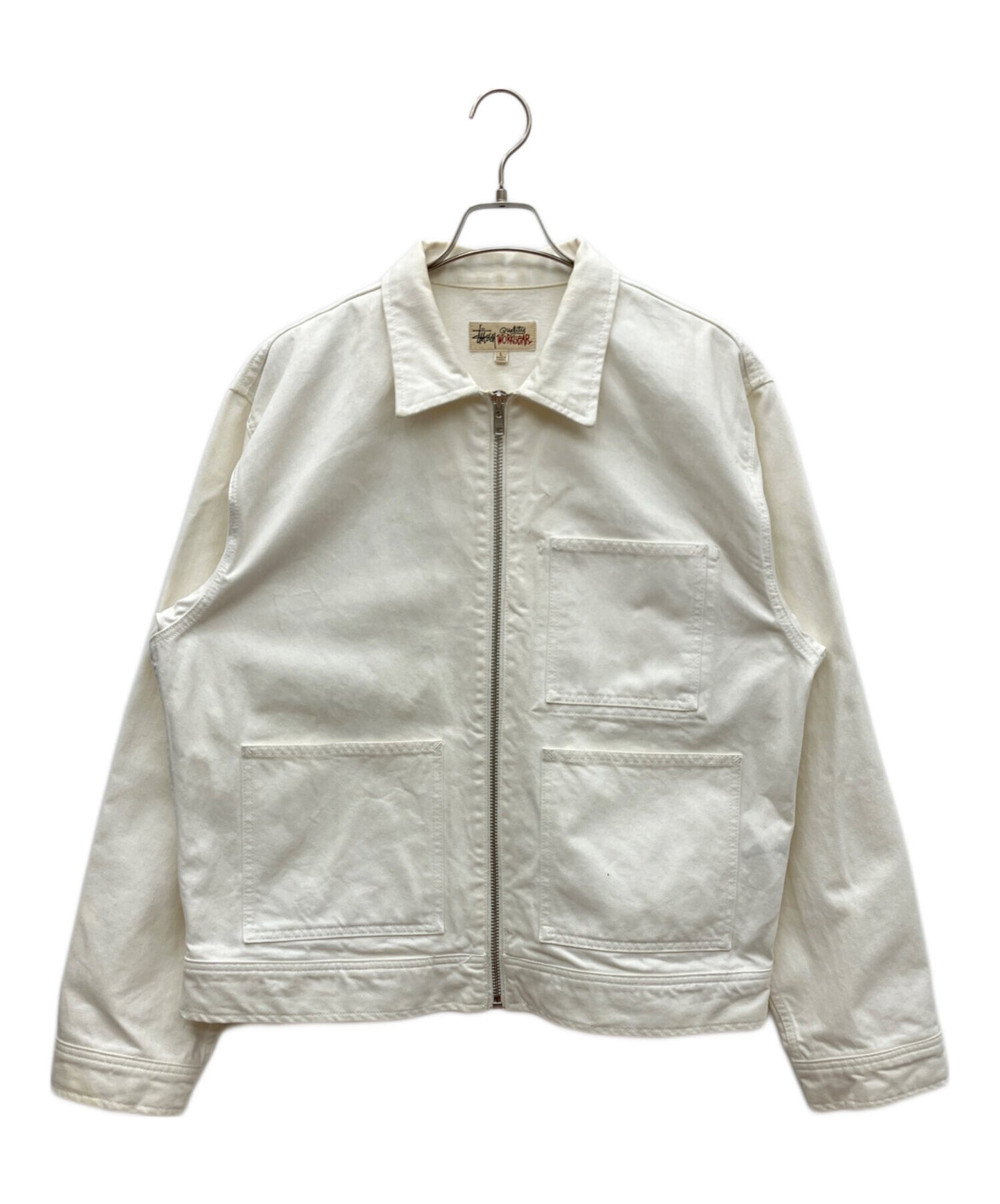 [Pre-owned] stussy Denim Zip Work Jacket OVERDYED 115680