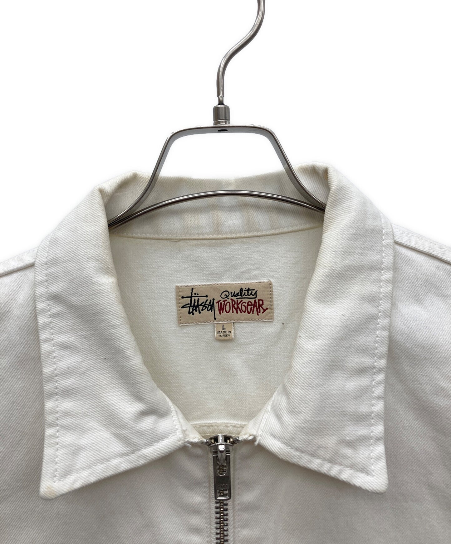 [Pre-owned] stussy Denim Zip Work Jacket OVERDYED 115680