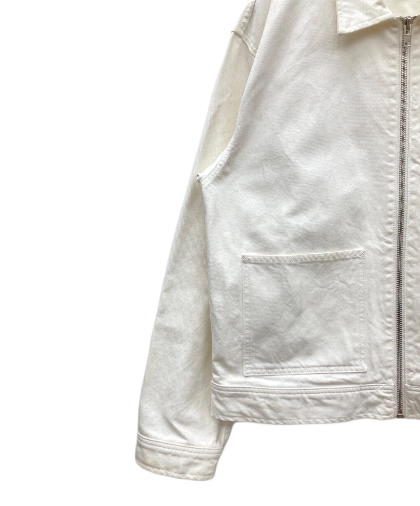 [Pre-owned] stussy Denim Zip Work Jacket OVERDYED 115680