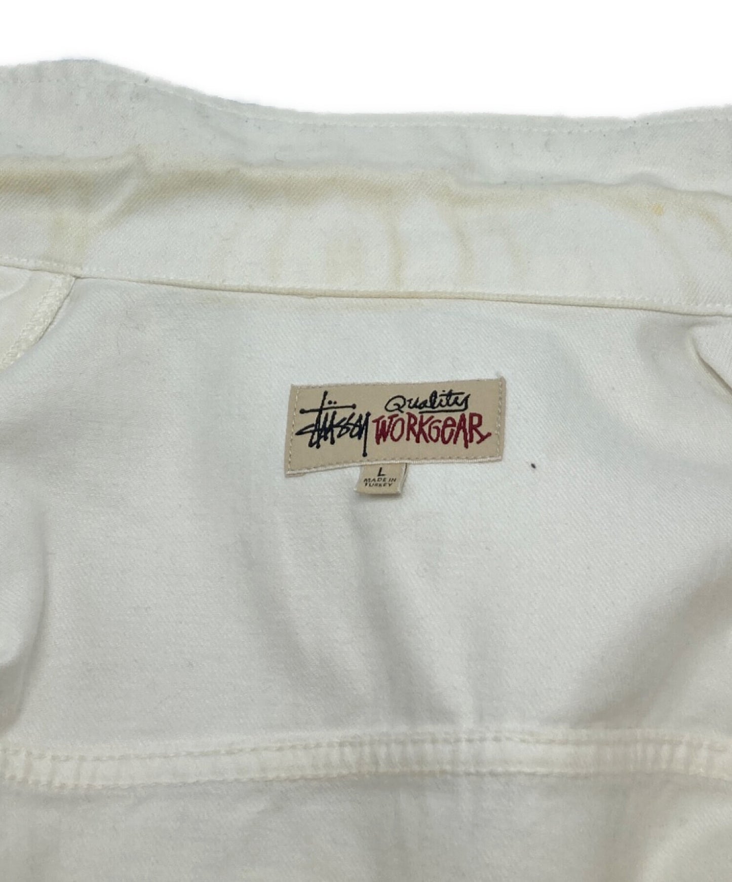 [Pre-owned] stussy Denim Zip Work Jacket OVERDYED 115680