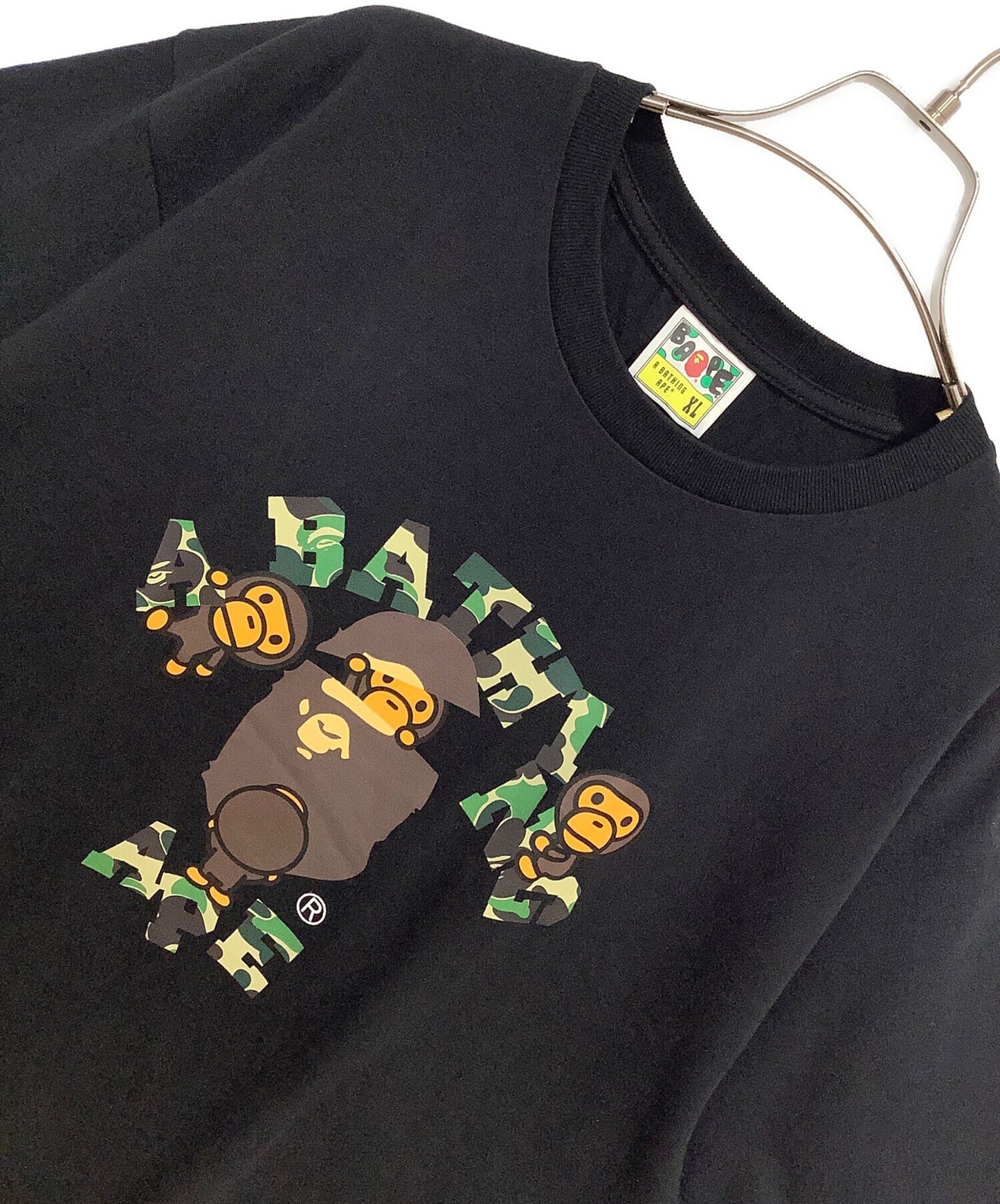 [Pre-owned] A BATHING APE ABC CAMO College Milo T-shirt 002TEK801004M