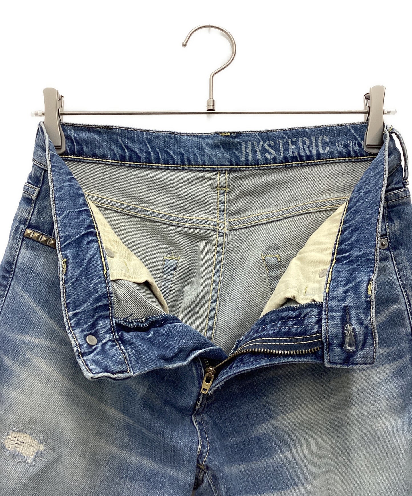 [Pre-owned] Hysteric Glamour Damaged denim pants 02231AP02