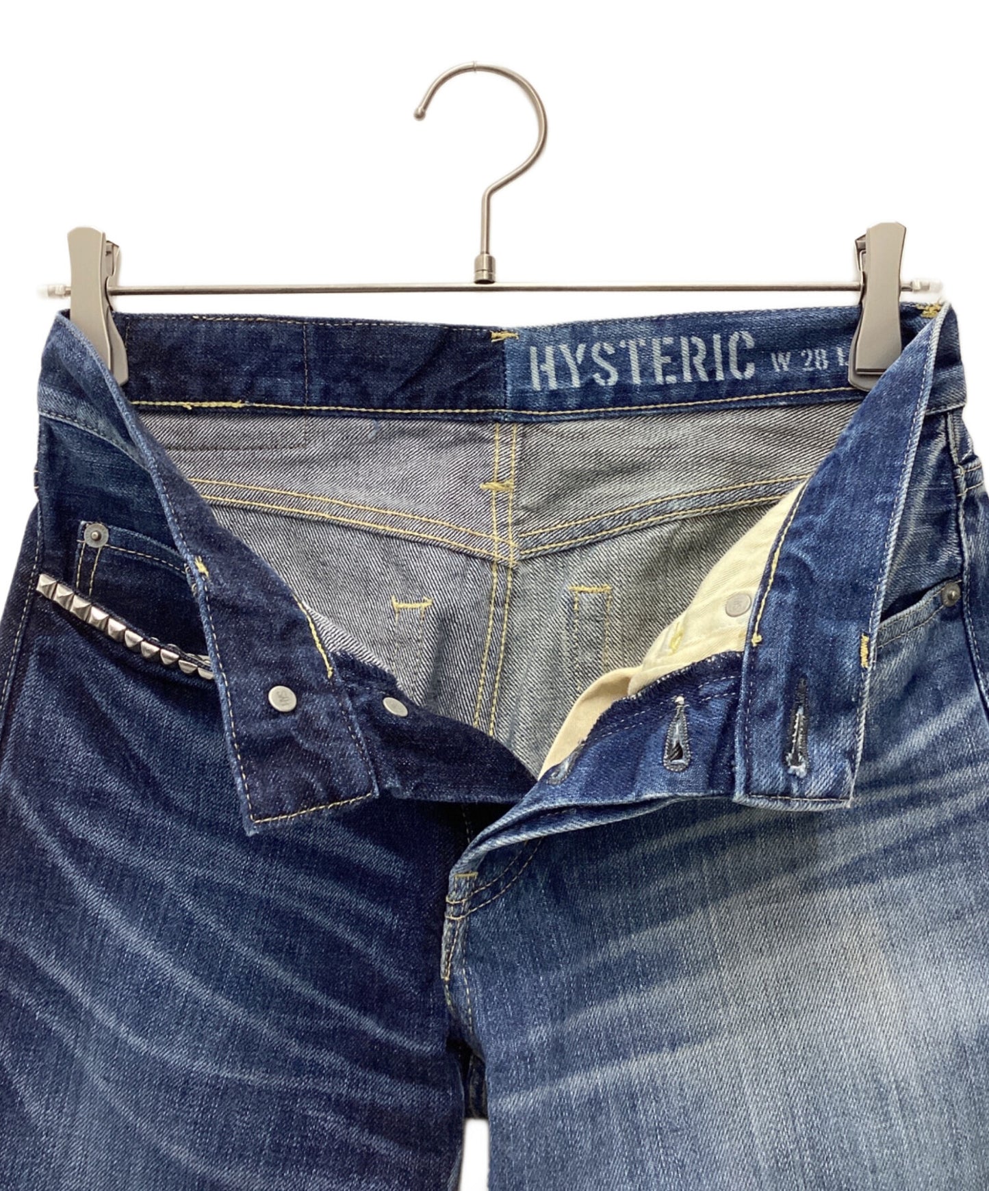 [Pre-owned] Hysteric Glamour HRLR Processed Denim Slim Straight 0241AP12