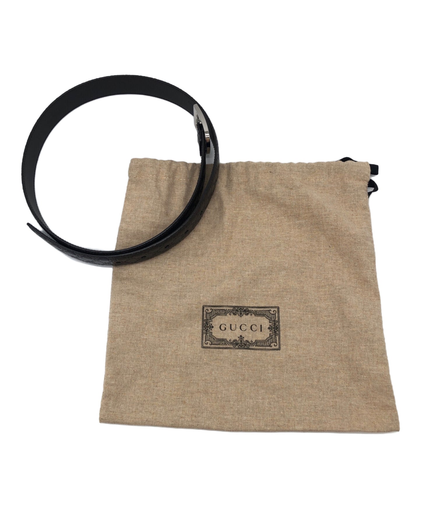 [Pre-owned] GUCCI Belt, micro-engraved with G. 510309 BMJ0N