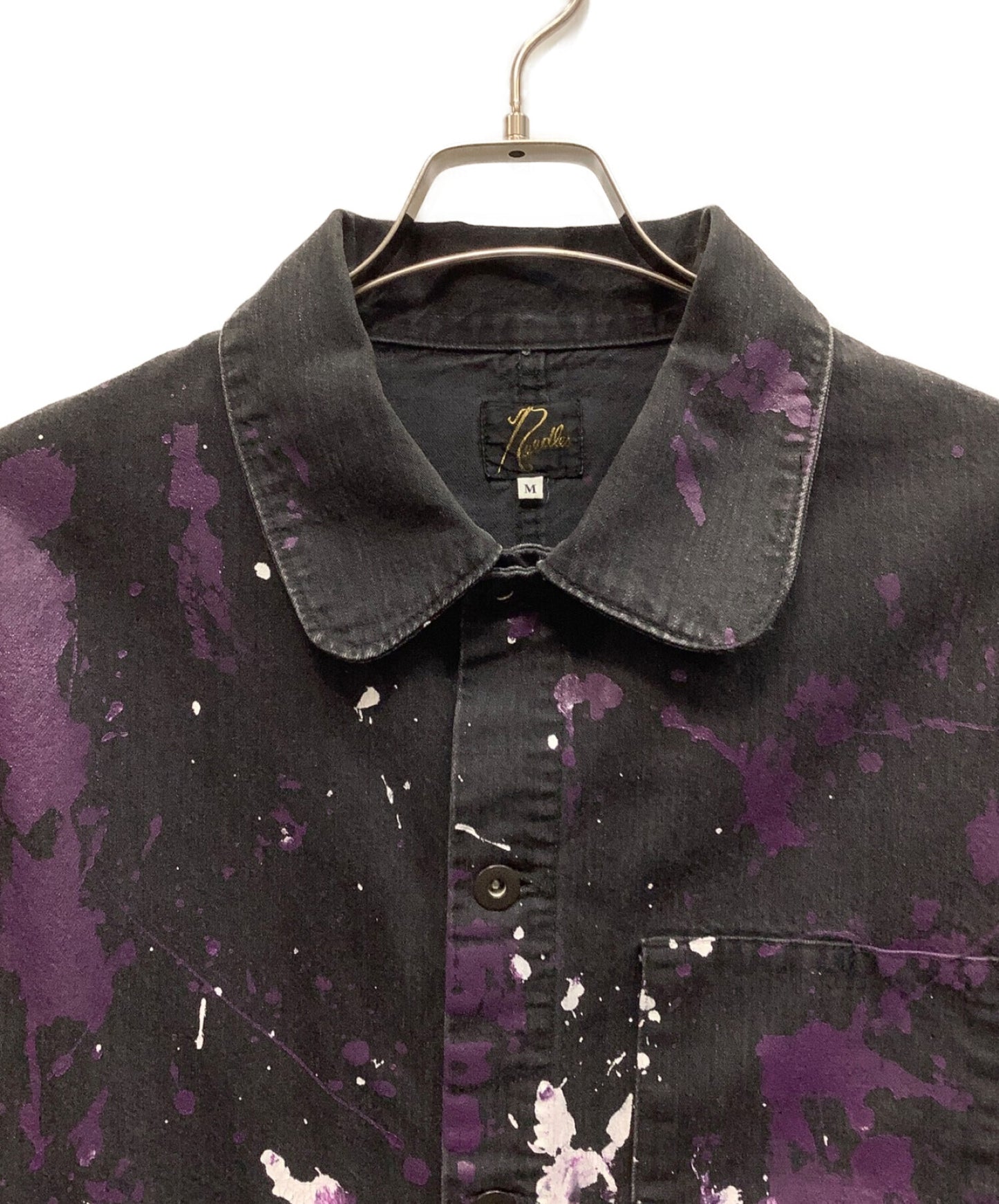 [Pre-owned] Needles painted denim jacket FK121