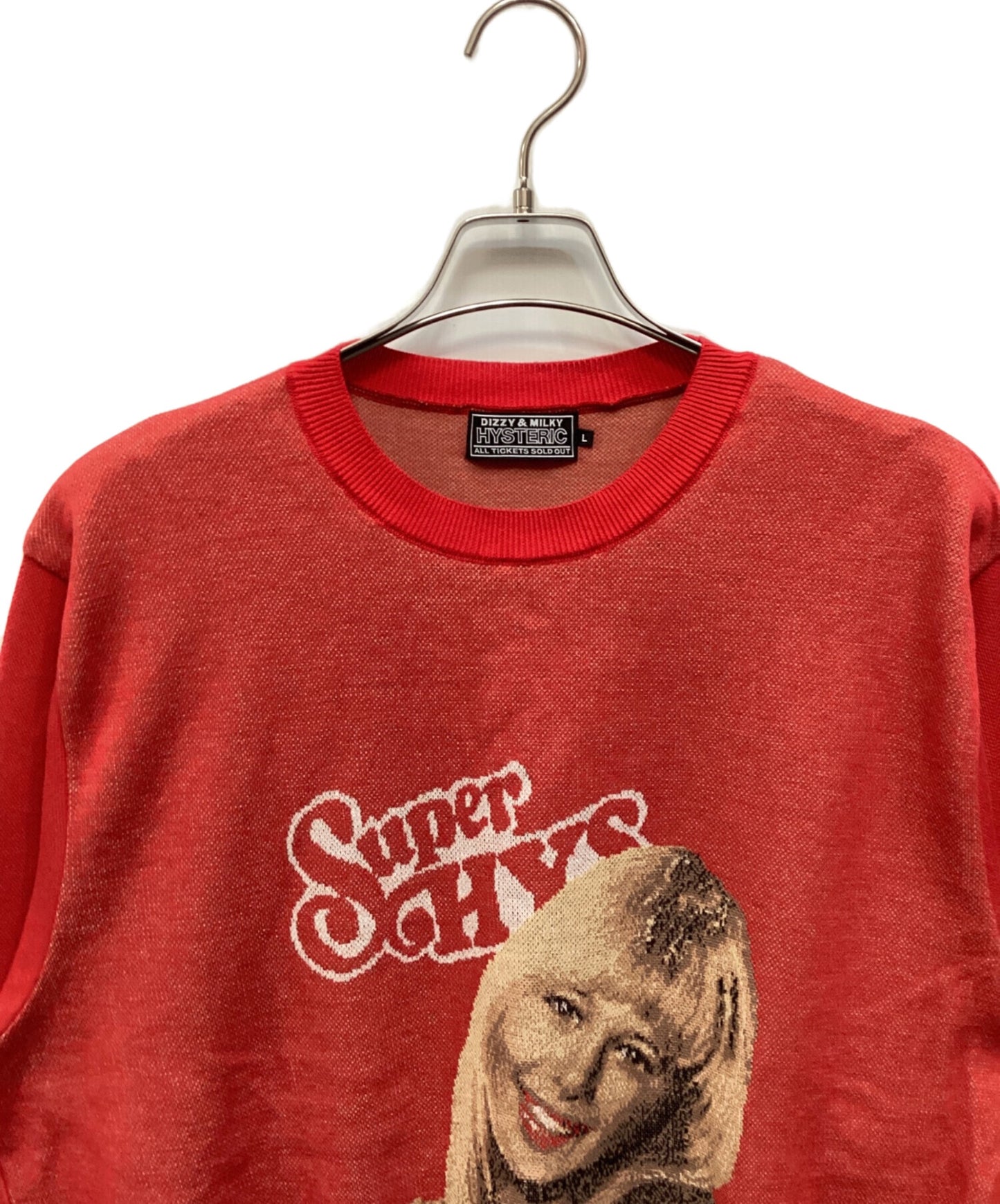 [Pre-owned] Hysteric Glamour ROCK MY WORLD Girl Design Knit 02251NS03