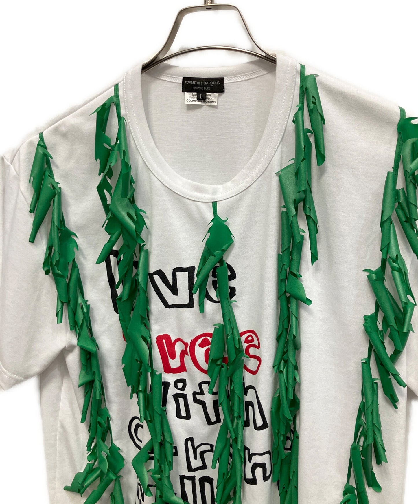 [Pre-owned] COMME des GARCONS HOMME PLUS Leaf decoration message logo AD2023 Short-sleeved cut and sewn PM-T022