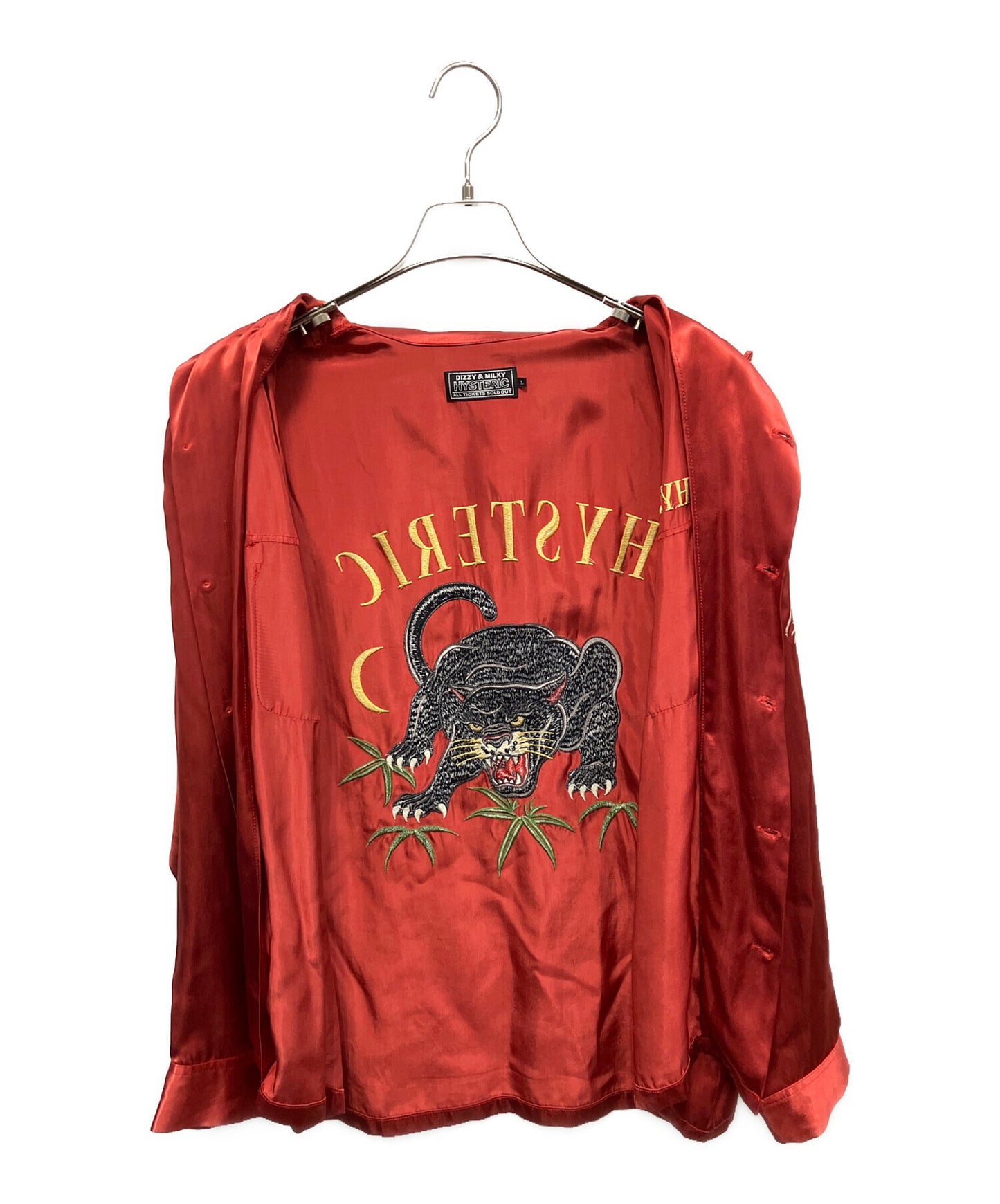 [Pre-owned] Hysteric Glamour BLACK PANTHER embroidered souvenir shirt, long sleeve shirt 02241AH14