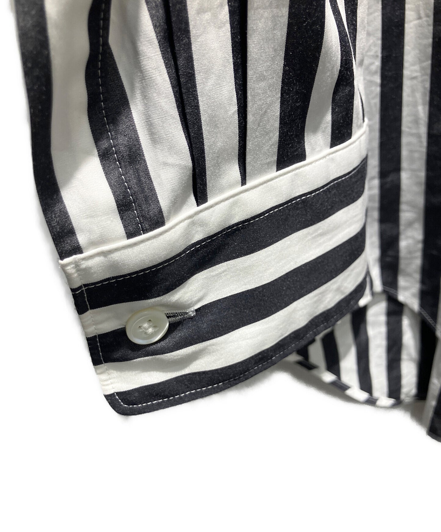 [Pre-owned] COMME des GARCONS HOMME PLUS Jagged Clown-Print Striped Shirt 23SS AD2022 Long-Sleeve Shirt PK-B021
