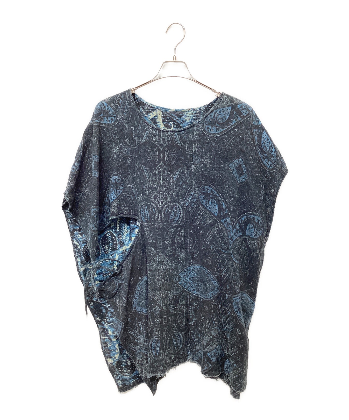 [Pre-owned] Y's COTTON GAUZE INDIAN JACQUARD PRINT SLASH FRENCH BLOUSE YZ-B11-511
