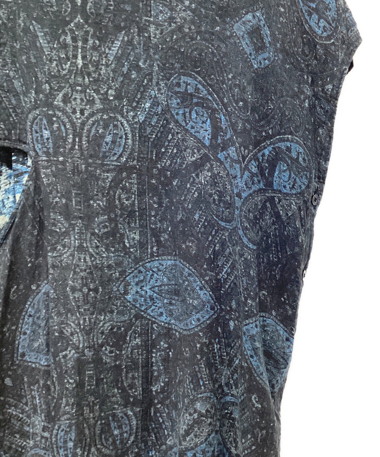 [Pre-owned] Y's COTTON GAUZE INDIAN JACQUARD PRINT SLASH FRENCH BLOUSE YZ-B11-511