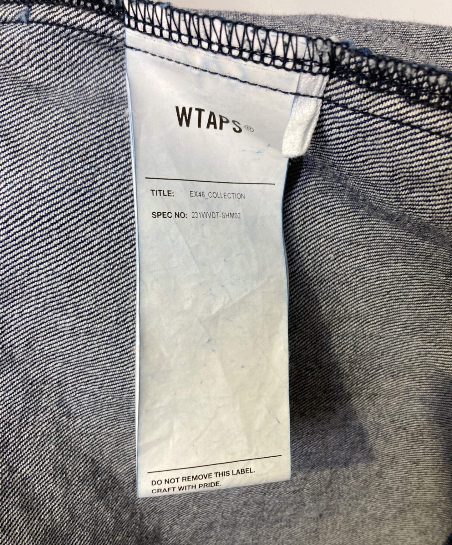 [Pre-owned] WTAPS JMOD LS COTTON DENIM PASTHG 231wvdt-shm02