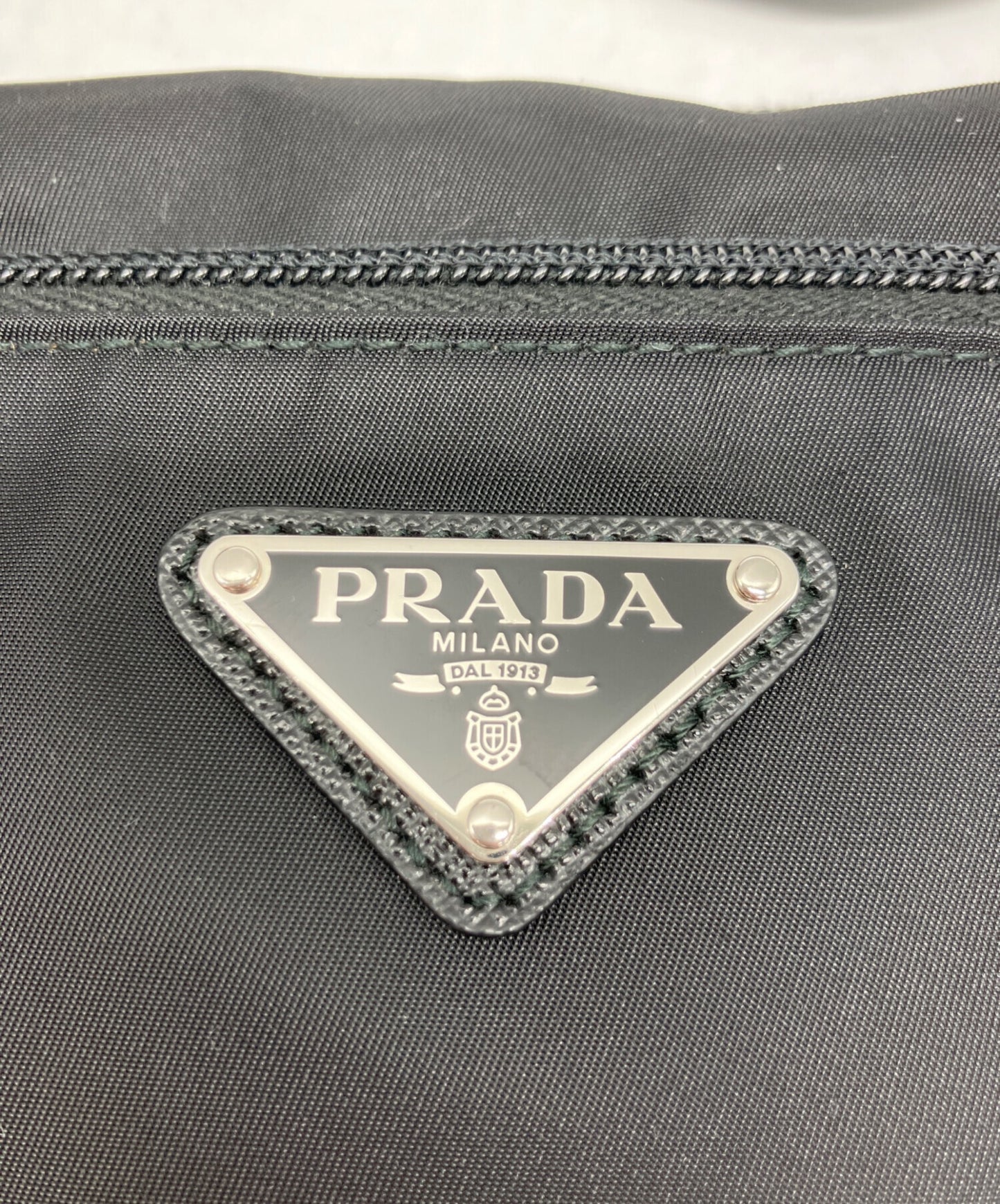[Pre-owned] PRADA Re-Nylon Saffiano leather shoulder bag 1BC421