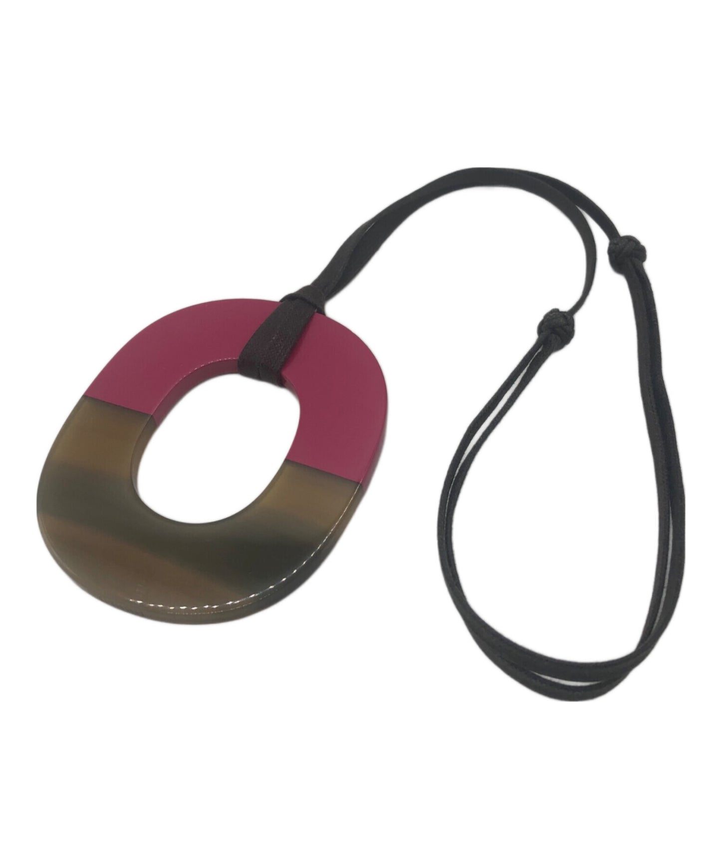 [Pre-owned] HERMES Buffalo horn pendant necklace