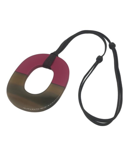 [Pre-owned] HERMES Buffalo horn pendant necklace