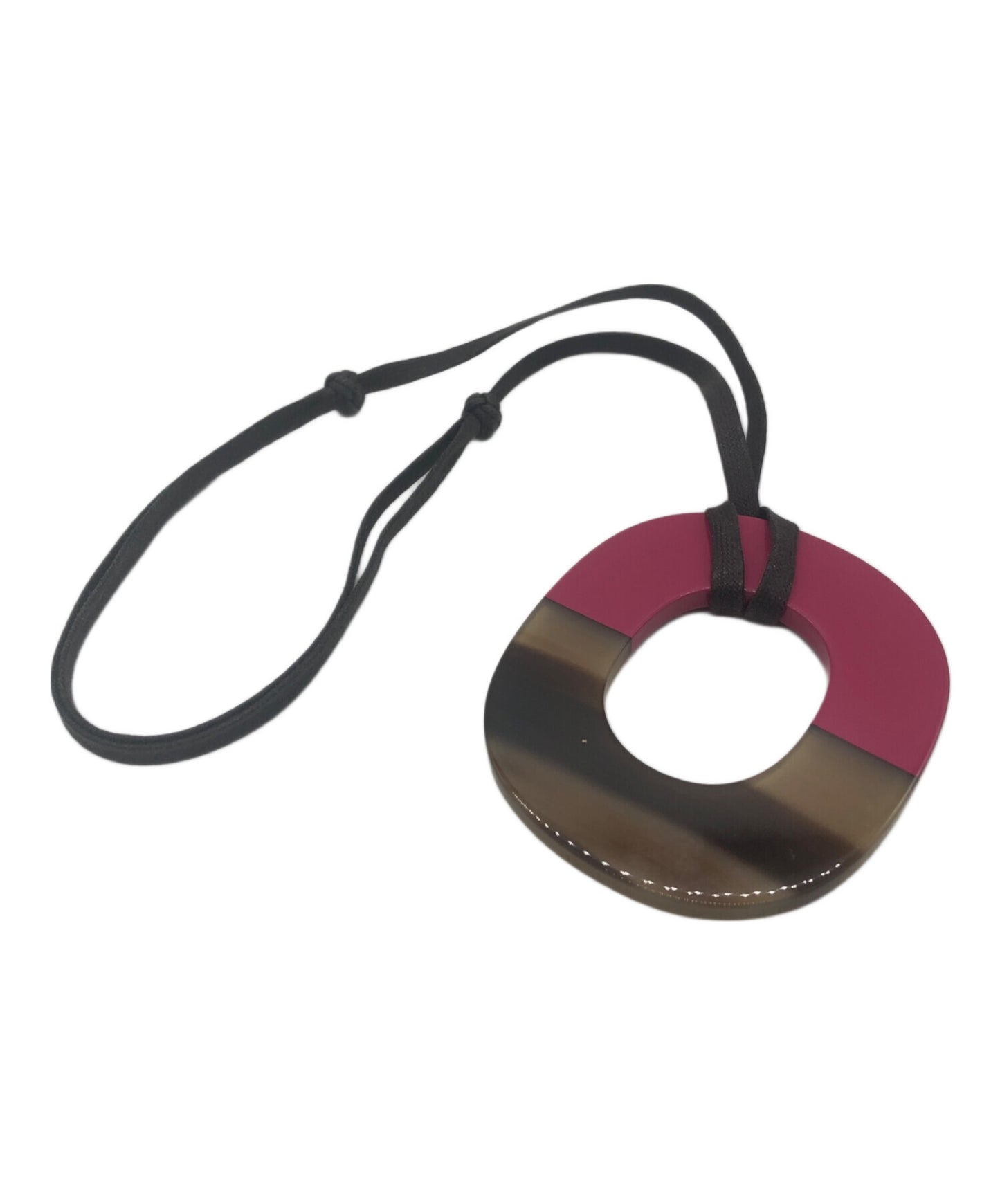 [Pre-owned] HERMES Buffalo horn pendant necklace