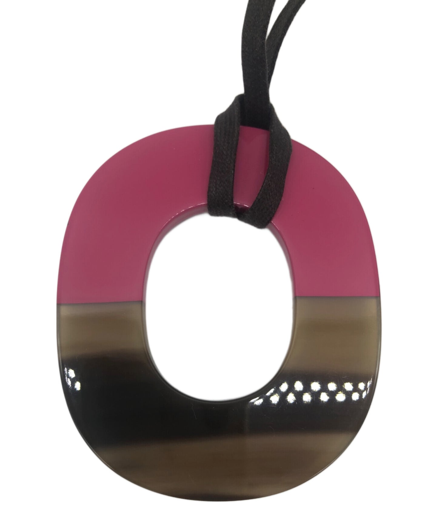 [Pre-owned] HERMES Buffalo horn pendant necklace