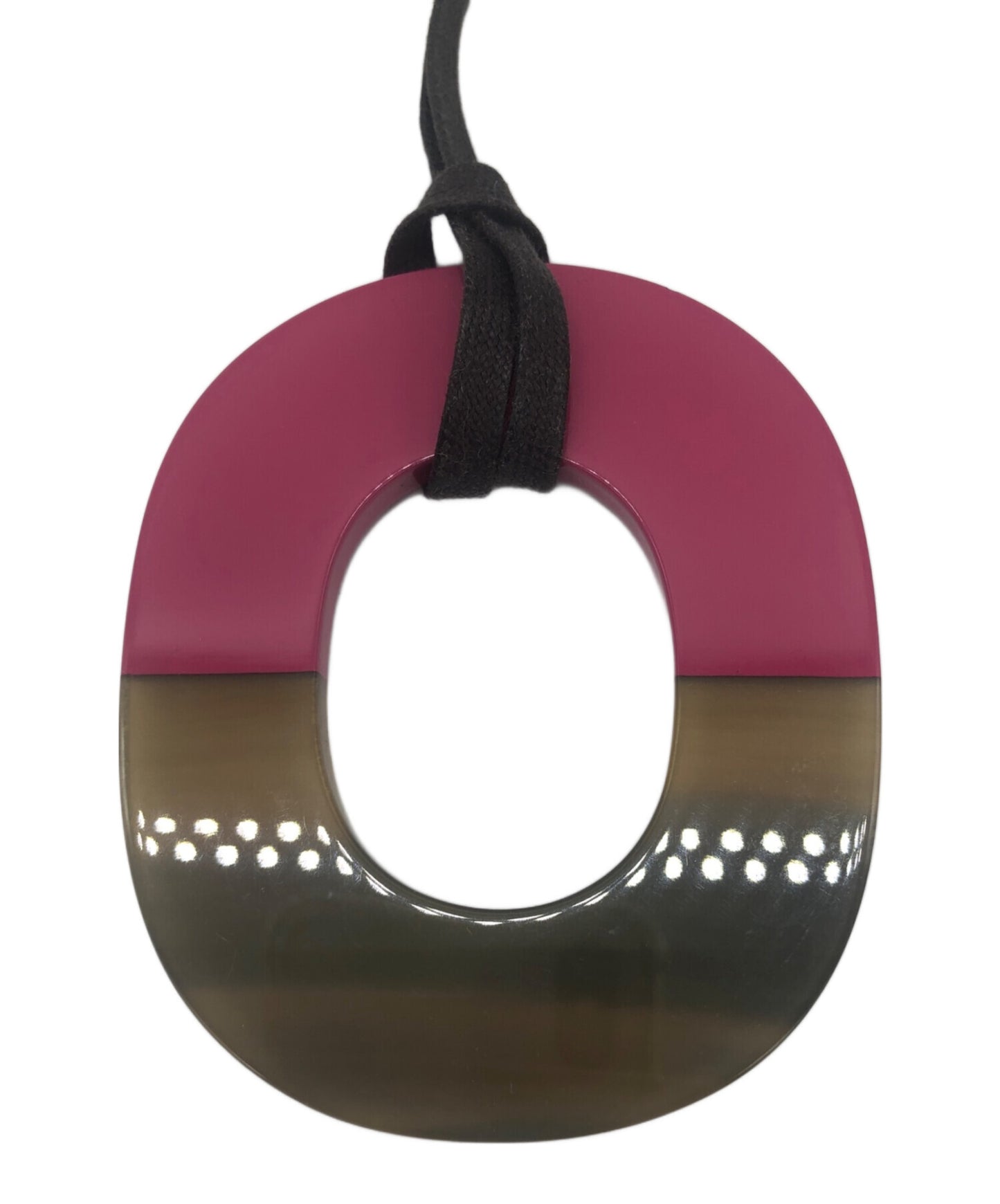 [Pre-owned] HERMES Buffalo horn pendant necklace