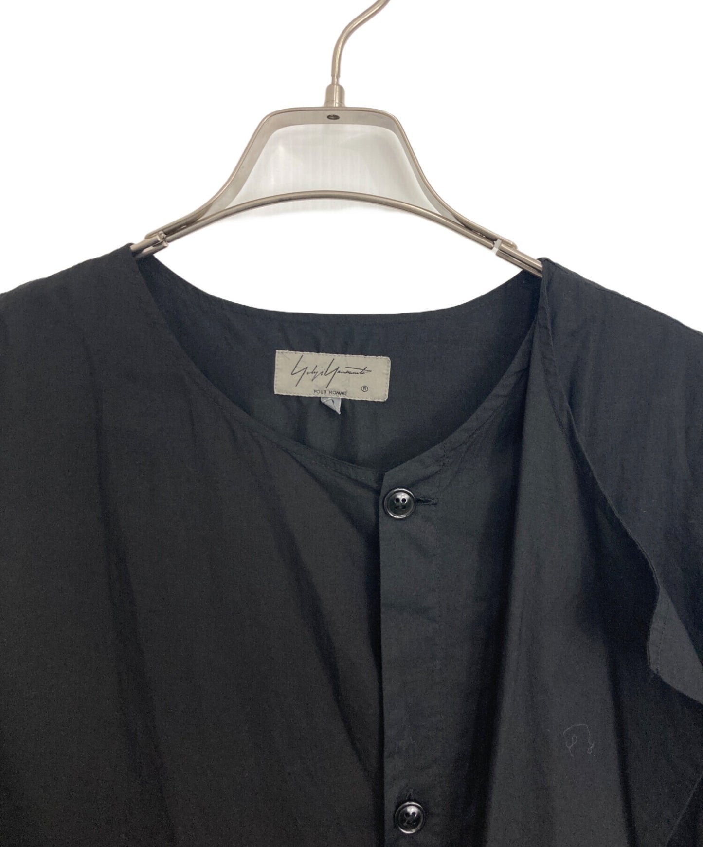 [Pre-owned] Yohji Yamamoto pour homme 18SS Double-stitched collarless shirt