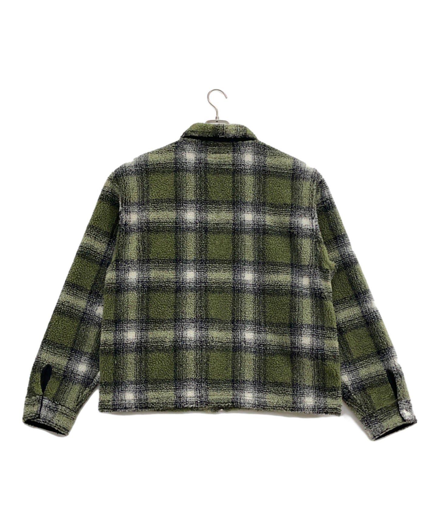 [Pre-owned] stussy Shadow Plaid Sherpa Zip Shirt 1110224