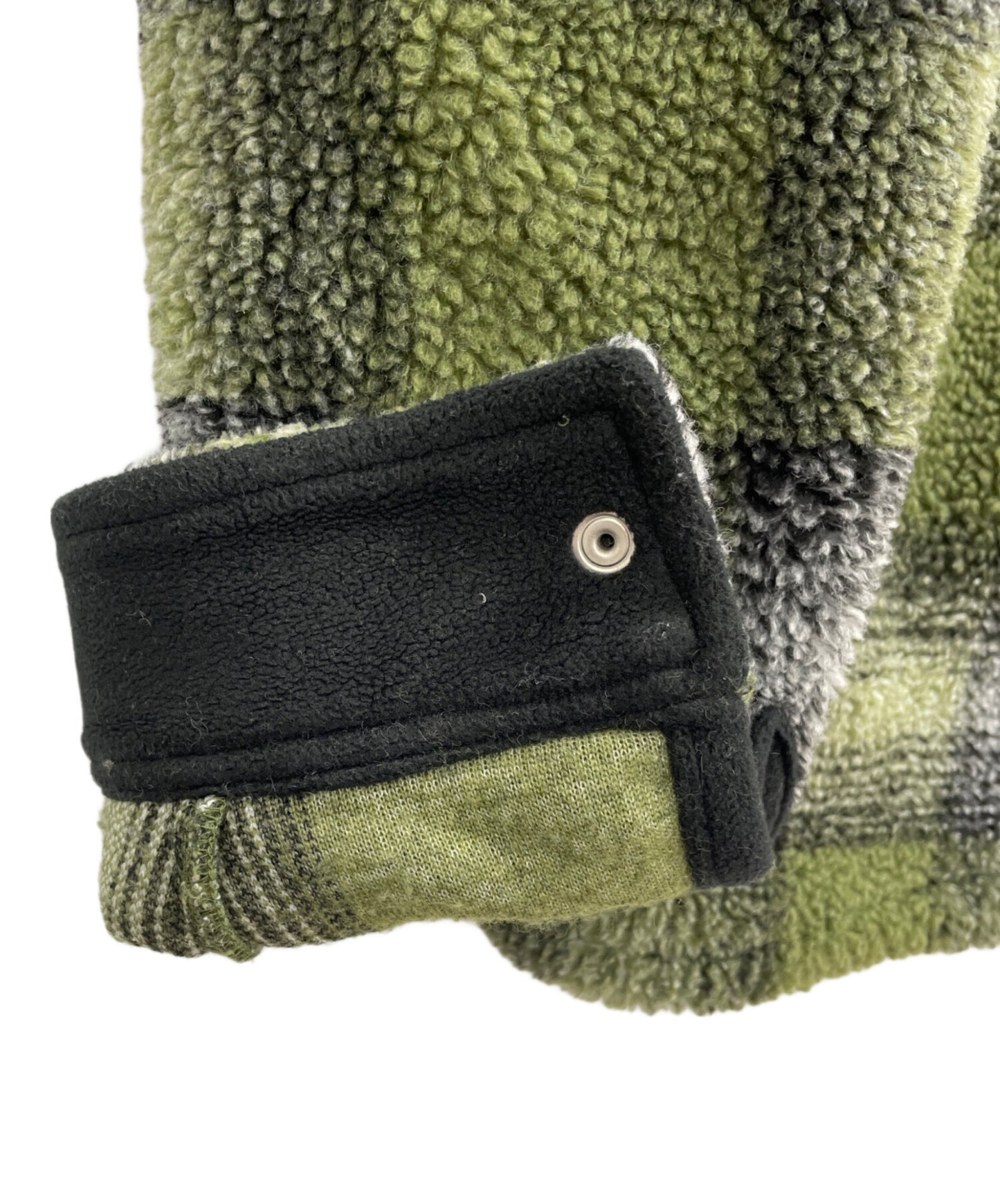 [Pre-owned] stussy Shadow Plaid Sherpa Zip Shirt 1110224