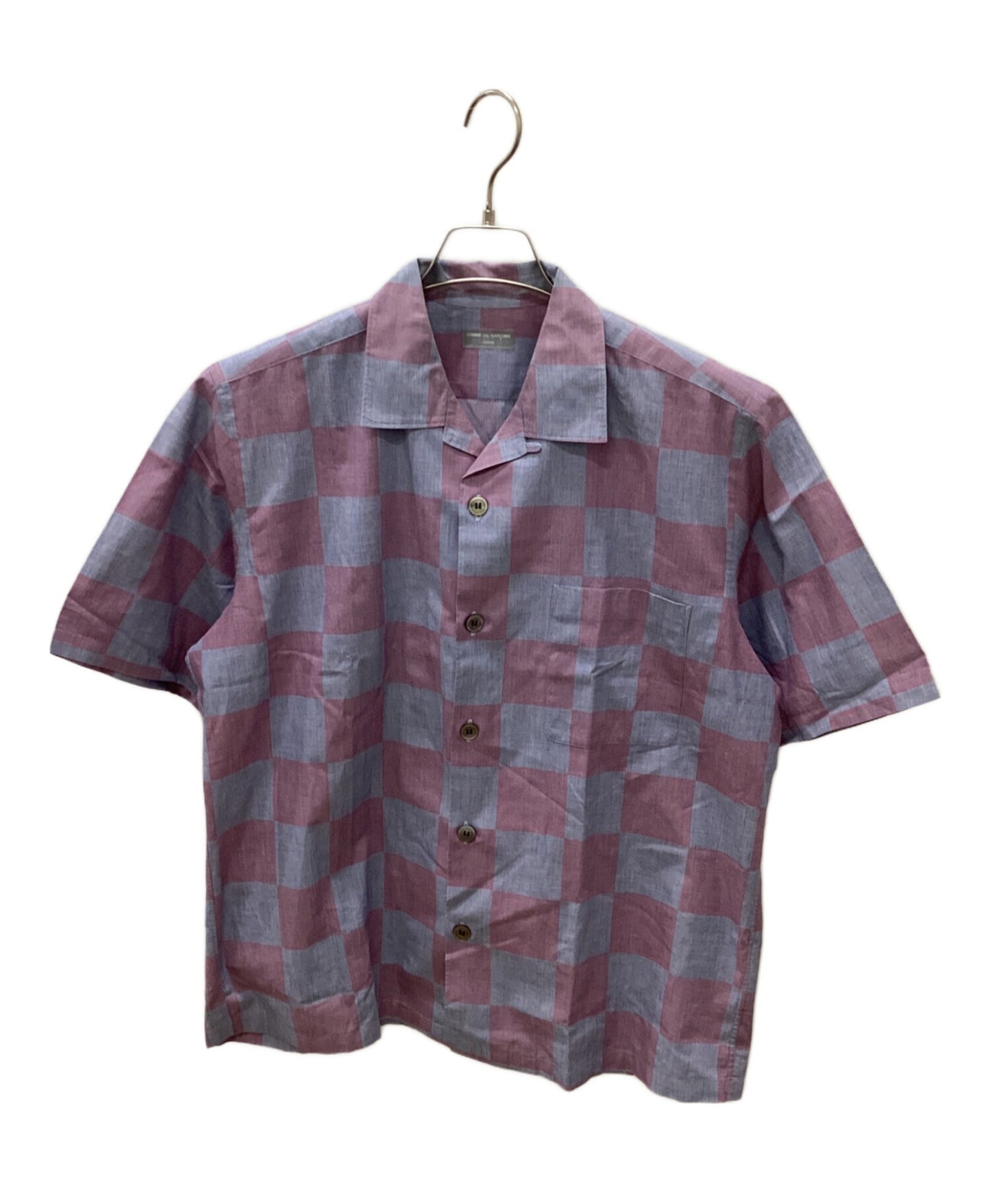 [Pre-owned] COMME des GARCONS HOMME 00' Open Collar Block Check Shirt HE-B082