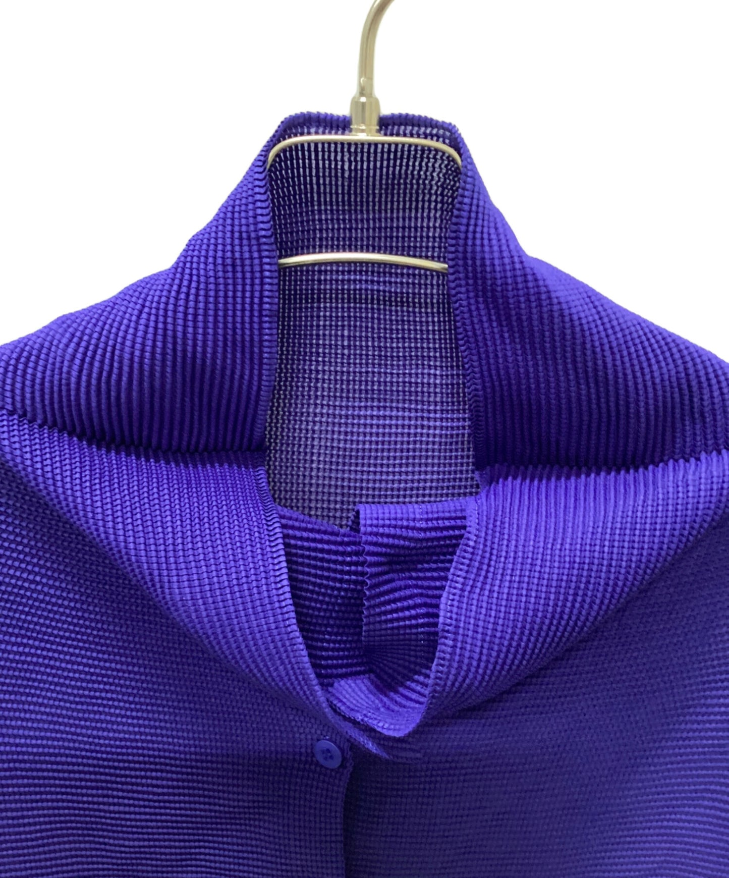 [Pre-owned] me ISSEY MIYAKE Waffle Pleated High Neck Short Sleeve Shirt MI73FO128