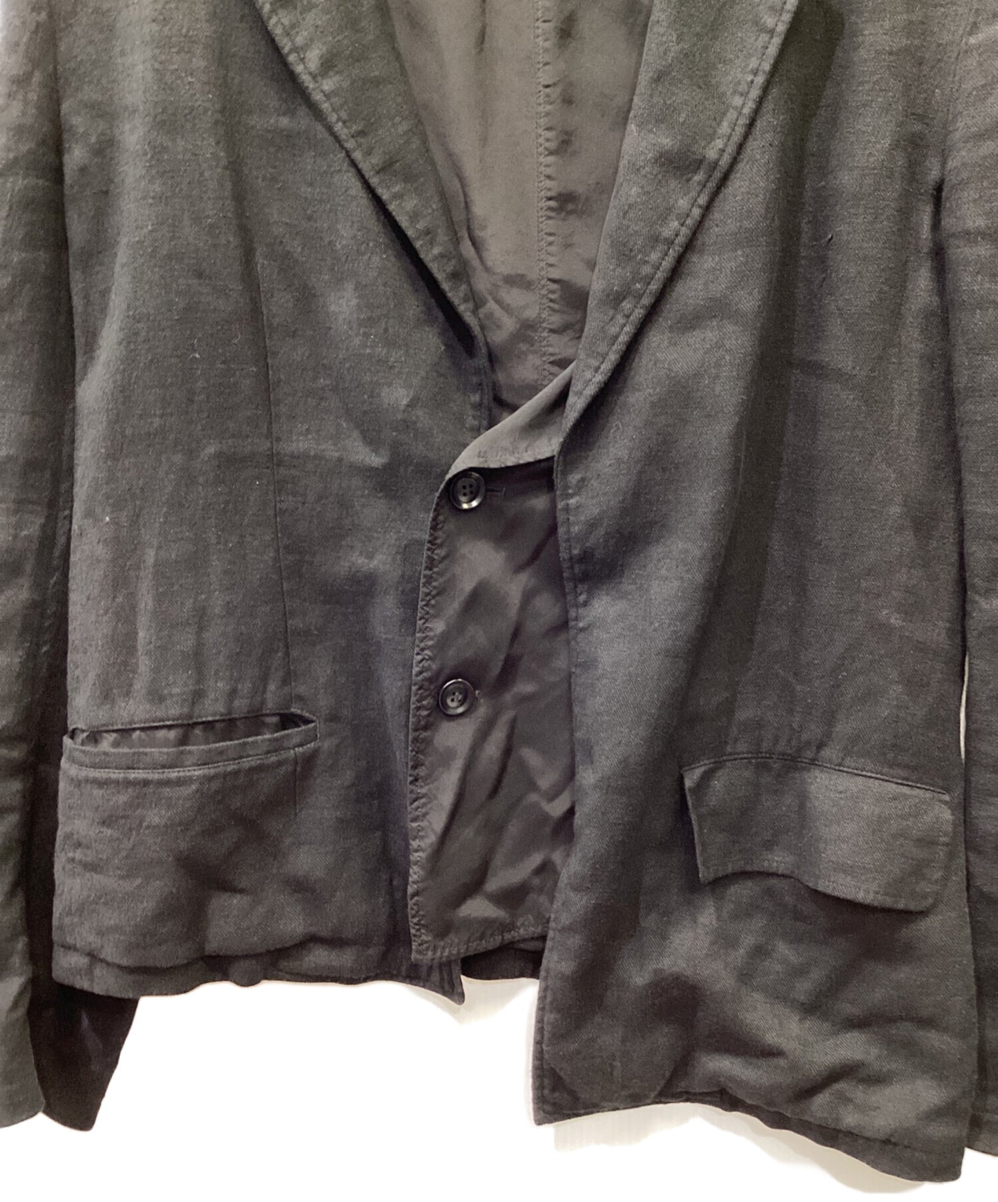 [Pre-owned] Y's VIYELLA LEFT 2 LAYER JACKET "Black YX-J11-300