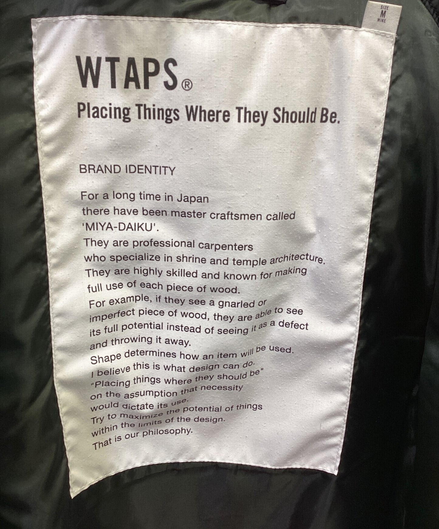 [Pre-owned] WTAPS N-3B Jacket 162GWDT-JKM05