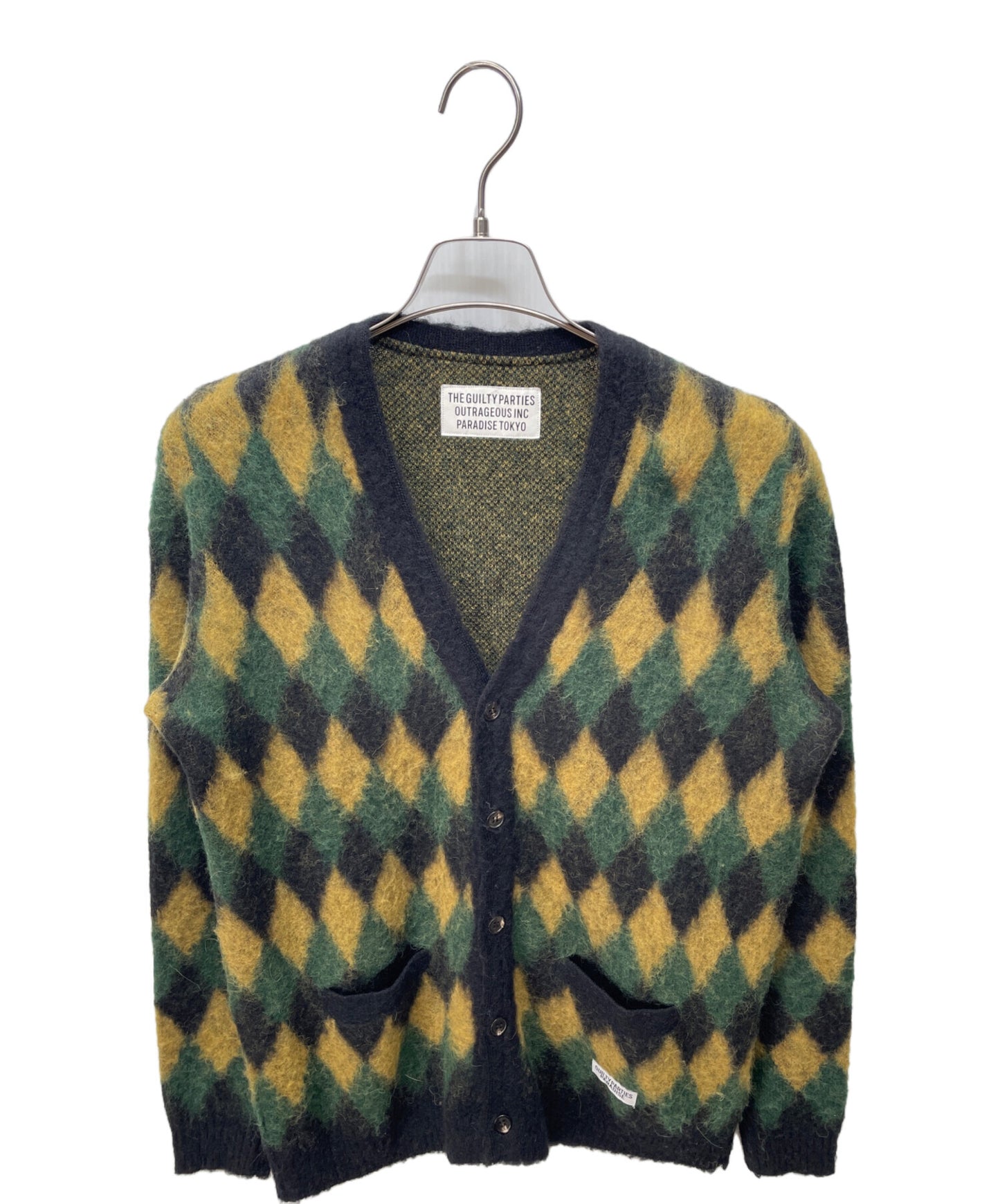 [Pre-owned] WACKO MARIA 16AW Alpaca blend argyle cardigan 16fw-wmk-kn16