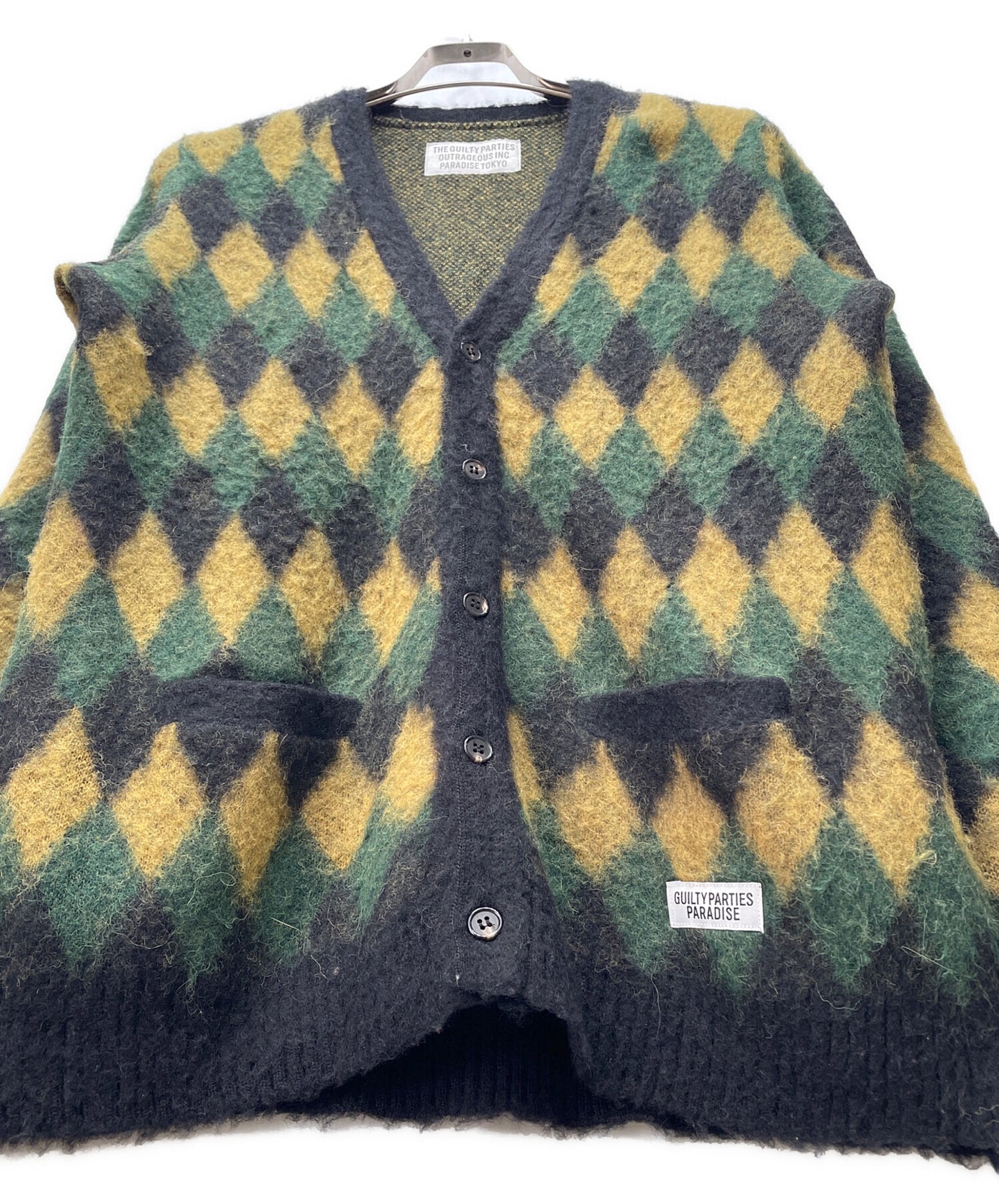 [Pre-owned] WACKO MARIA 16AW Alpaca blend argyle cardigan 16fw-wmk-kn16