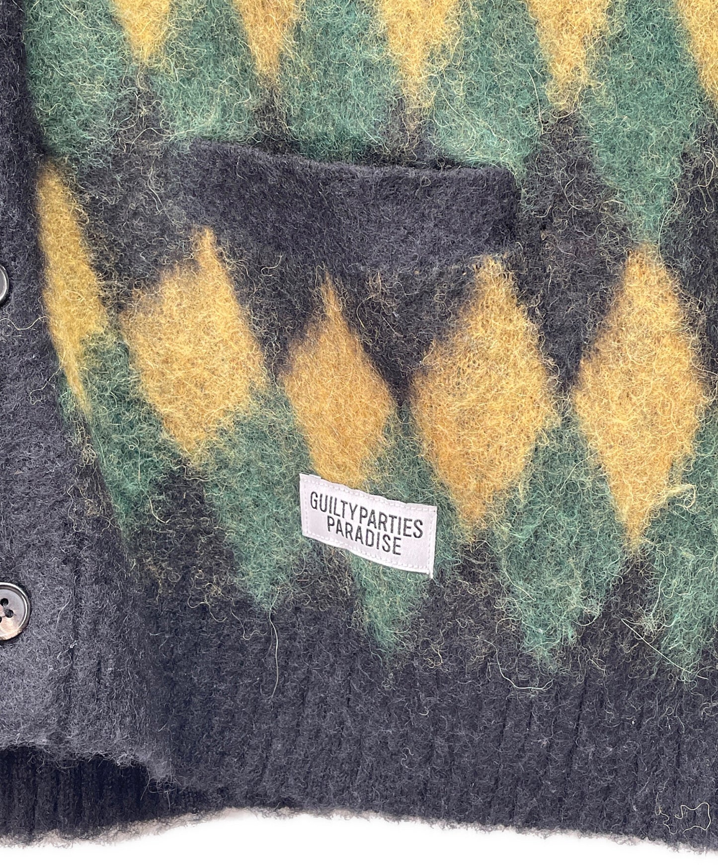 [Pre-owned] WACKO MARIA 16AW Alpaca blend argyle cardigan 16fw-wmk-kn16