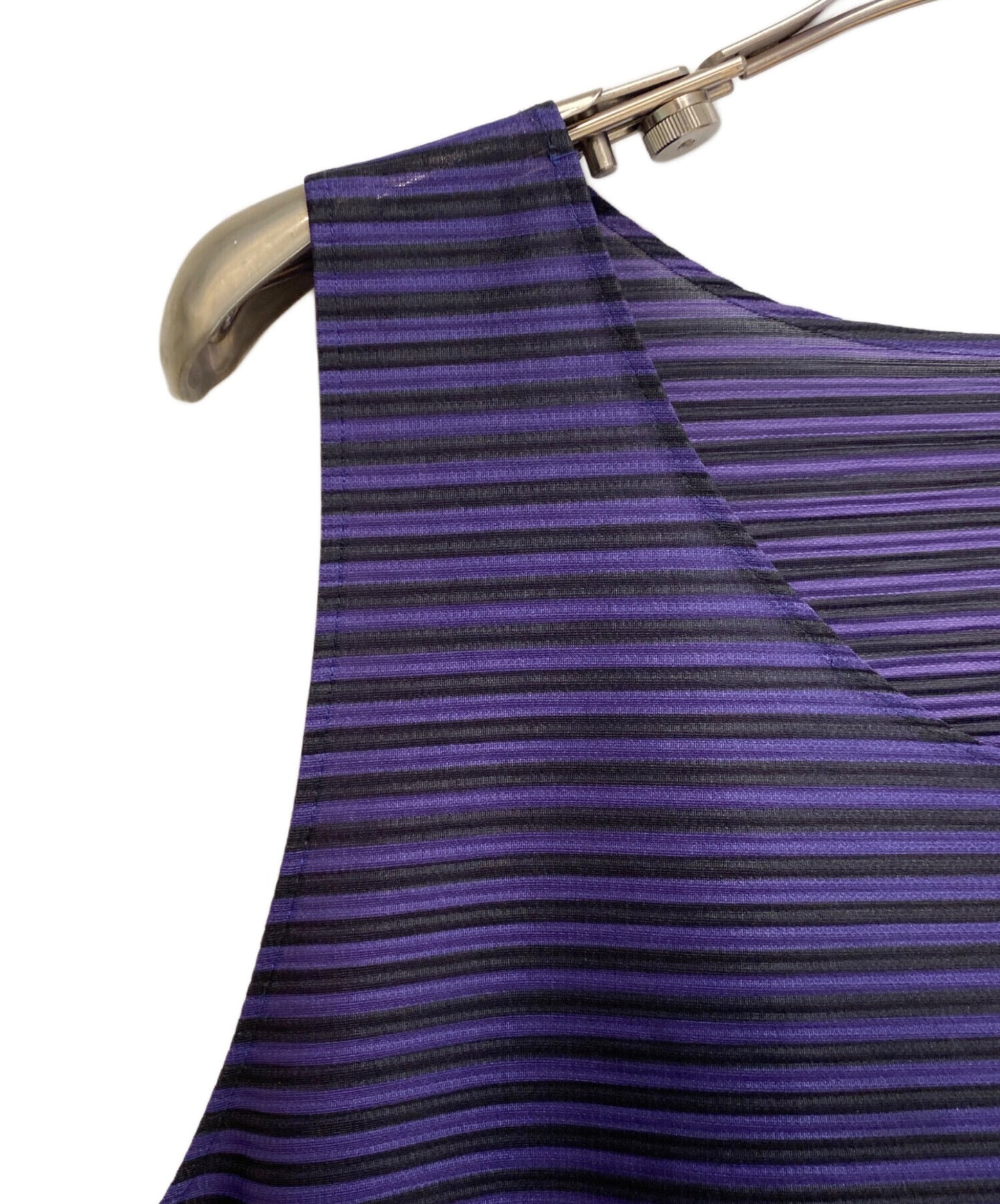 [Pre-owned] PLEATS PLEASE Border Pleats Dress with All-Over Pattern 7569048