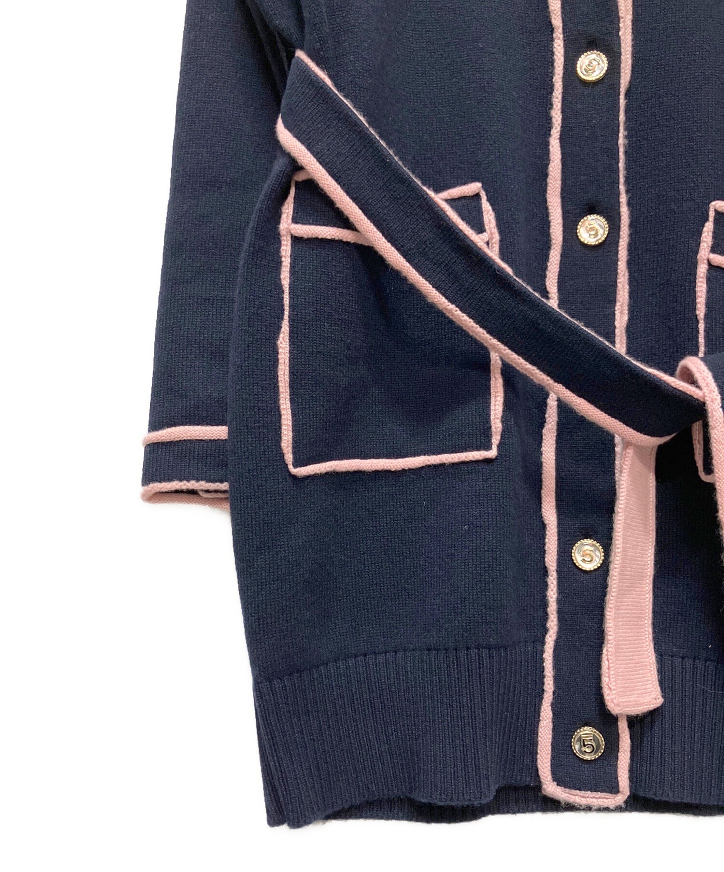 [Pre-owned] CHANEL P70 21SS No.5 cashmere long cardigan Cashmere coco button long cardigan/knit cardigan P70795K10083