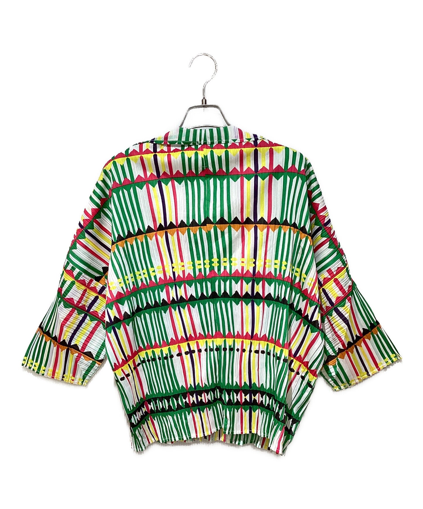 [Pre-owned] PLEATS PLEASE Pleated blouse with all-over pattern PP22-JK793