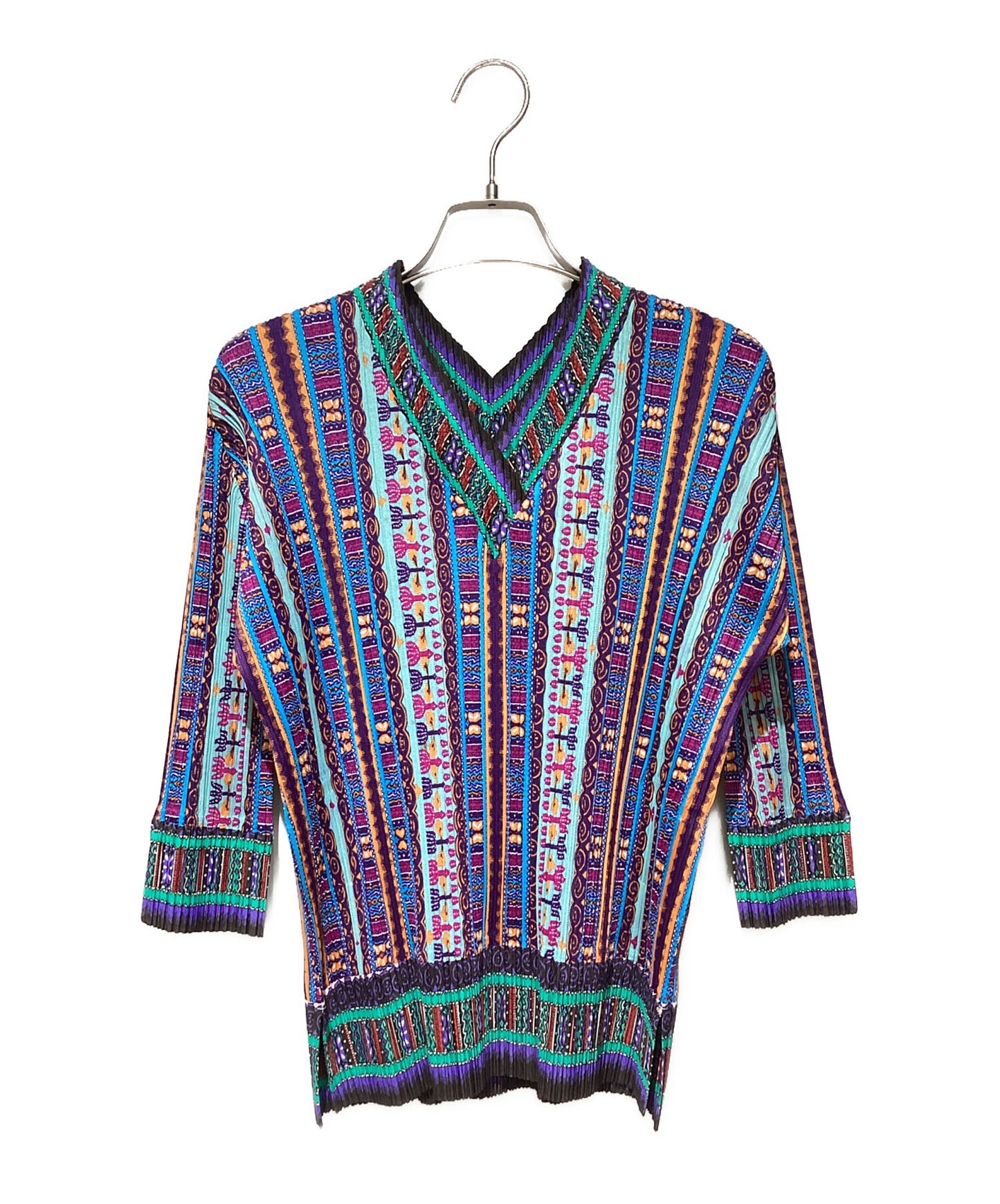 [Pre-owned] PLEATS PLEASE Pleated double-V cut and sewn with all-over pattern PP41-JK812