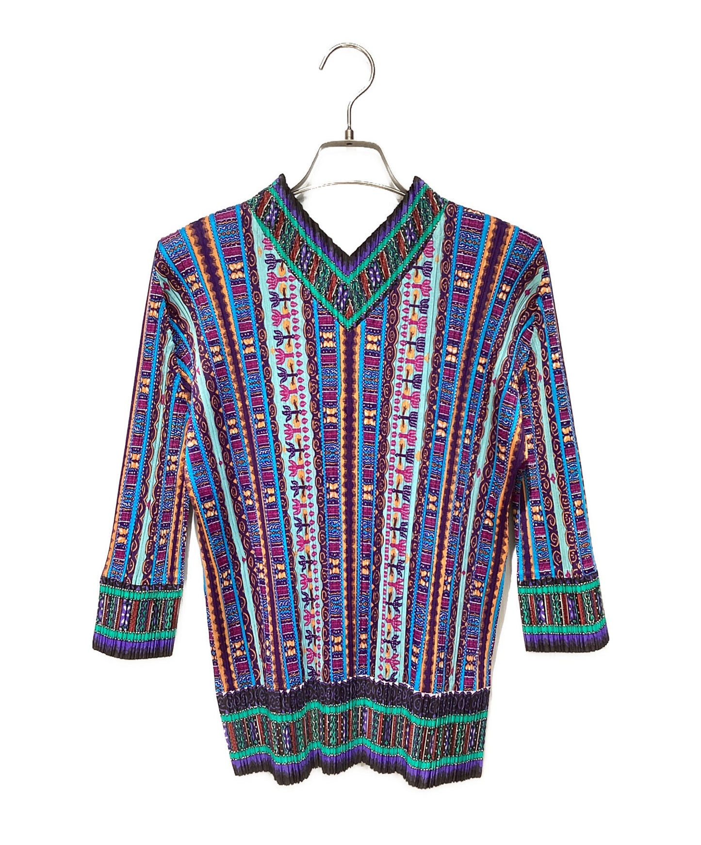 [Pre-owned] PLEATS PLEASE Pleated double-V cut and sewn with all-over pattern PP41-JK812