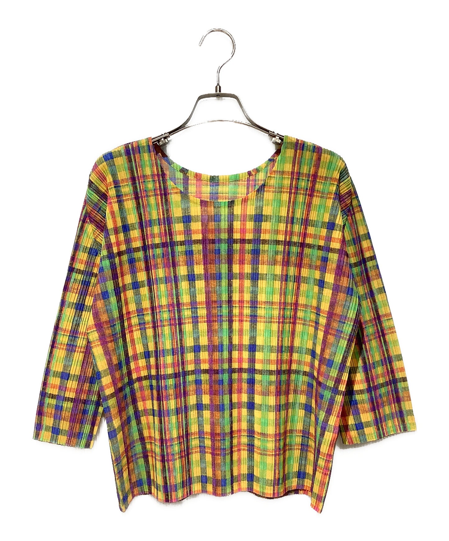 [Pre-owned] PLEATS PLEASE Pleated blouse with all-over pattern PP91-FK301