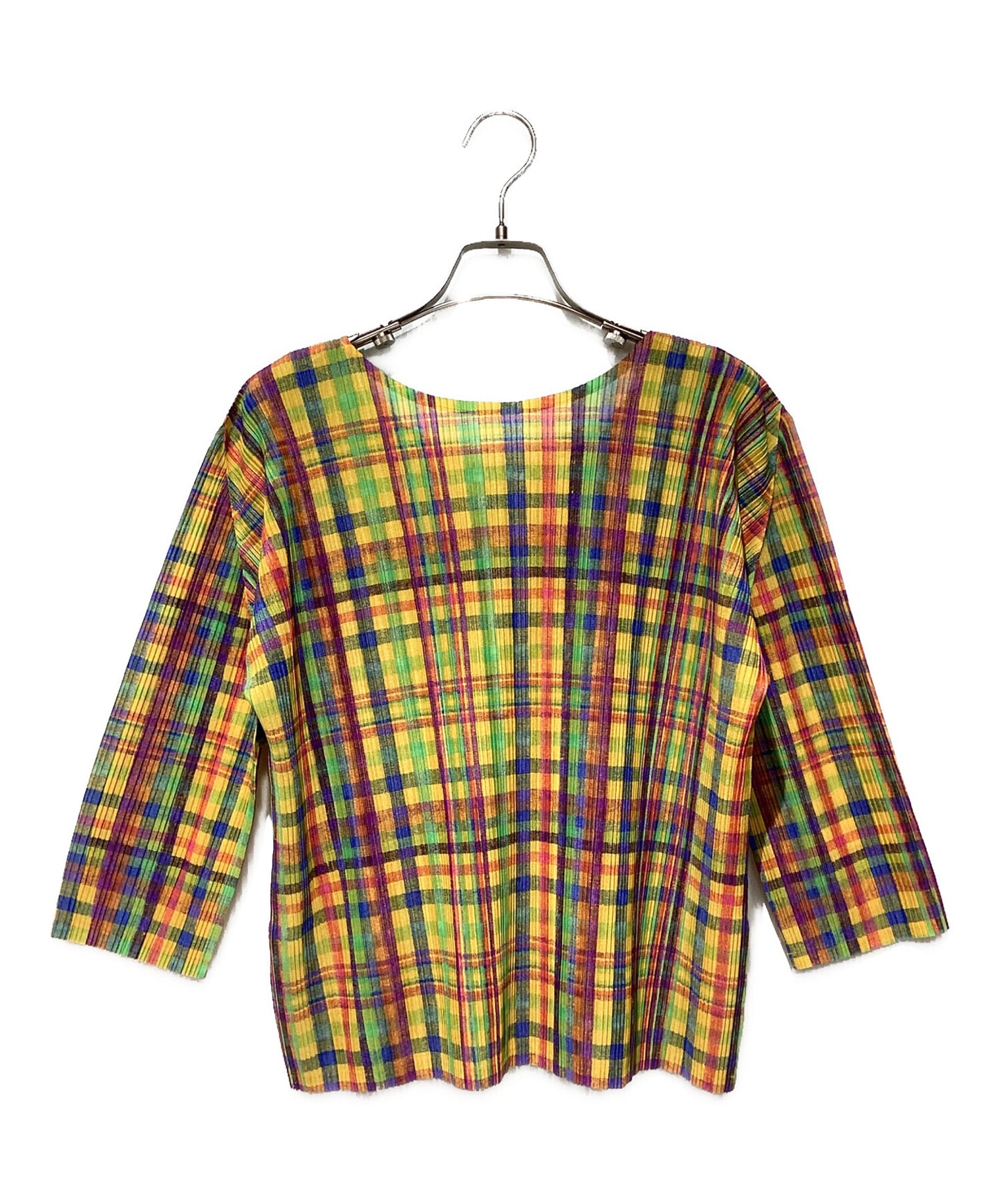 [Pre-owned] PLEATS PLEASE Pleated blouse with all-over pattern PP91-FK301