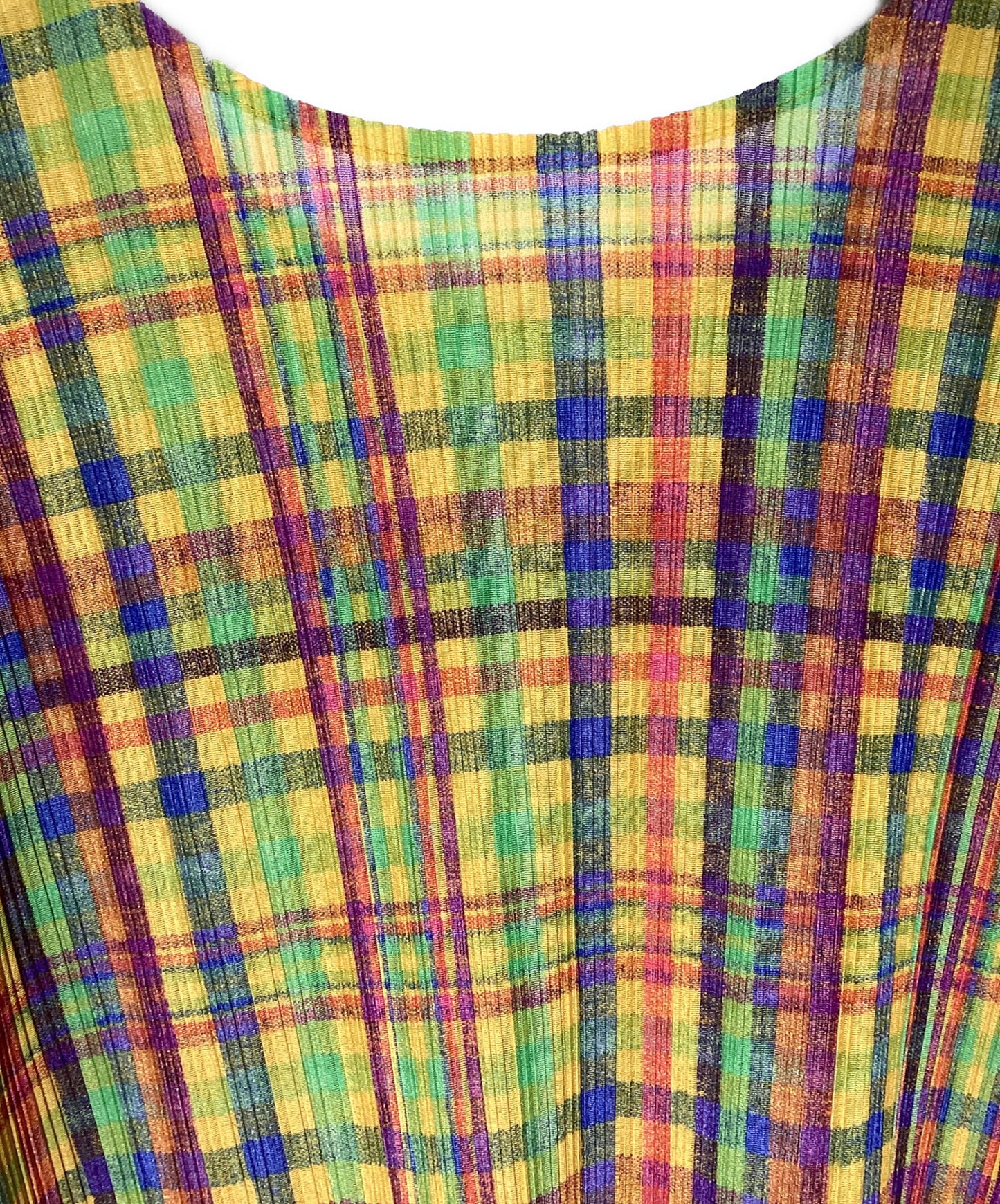 [Pre-owned] PLEATS PLEASE Pleated blouse with all-over pattern PP91-FK301