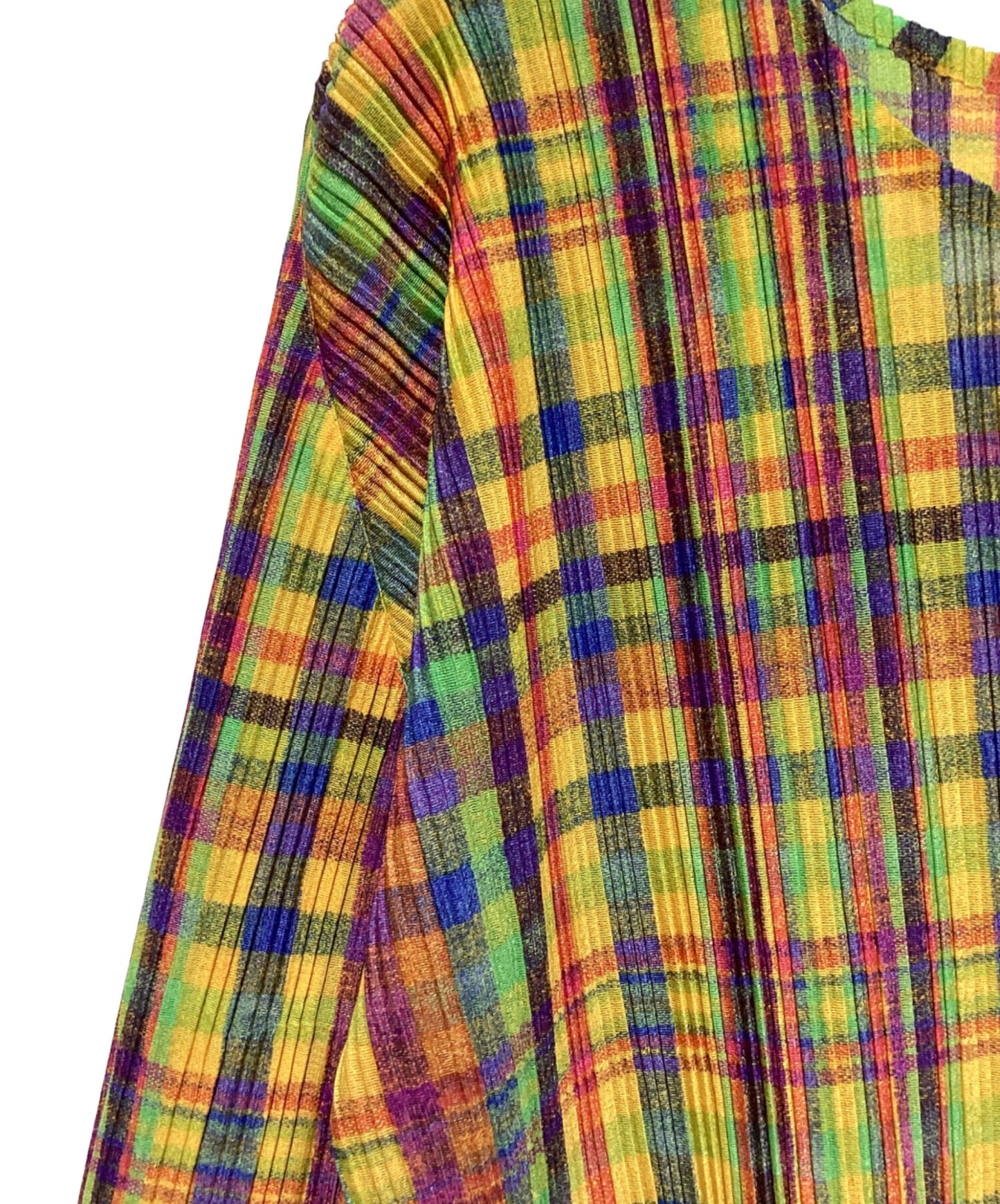 [Pre-owned] PLEATS PLEASE Pleated blouse with all-over pattern PP91-FK301