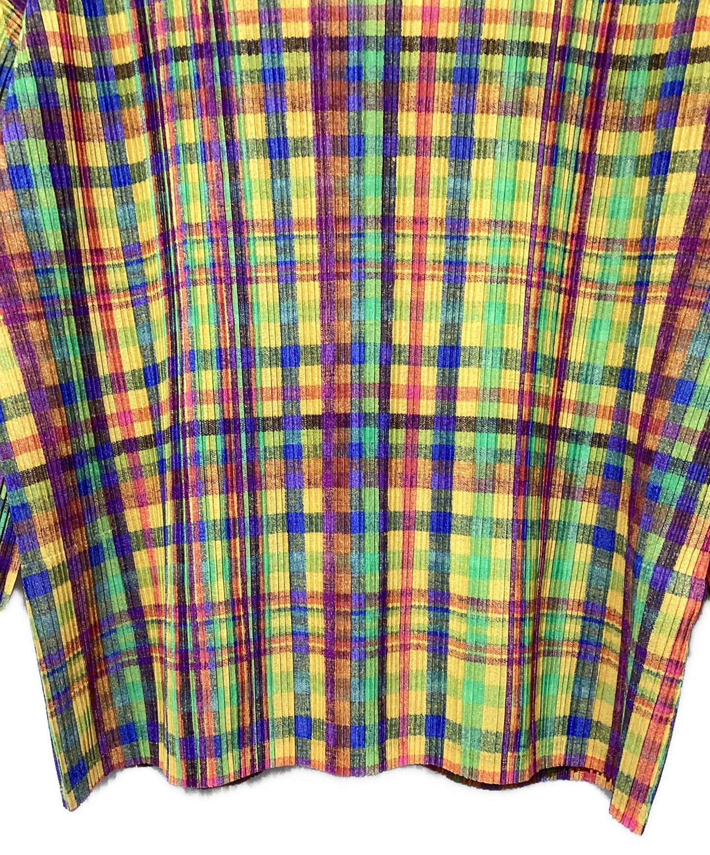 [Pre-owned] PLEATS PLEASE Pleated blouse with all-over pattern PP91-FK301