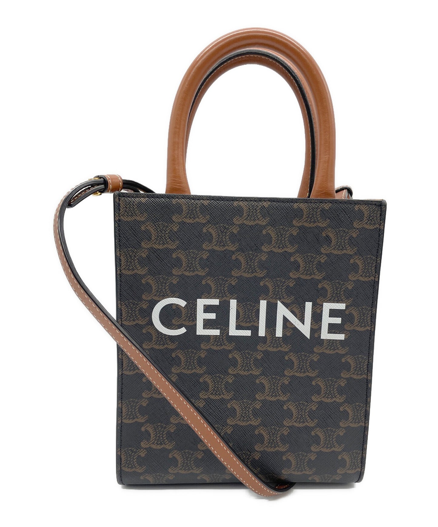 [Pre-owned] CELINE Mini Shoulder Bag Trionf Canvas Mini Vertical Hippo