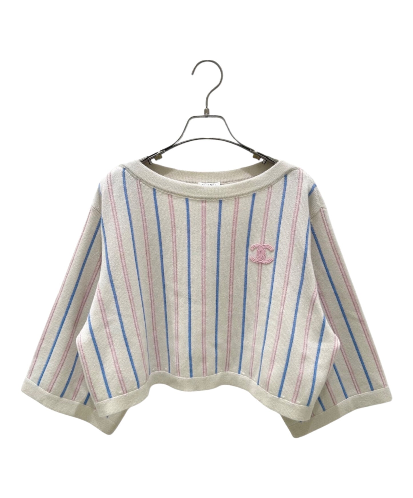 [Pre-owned] CHANEL Coco-Mark Cashmere Stripe Knit/Cashmere Knit P74728K10726: circa 2023